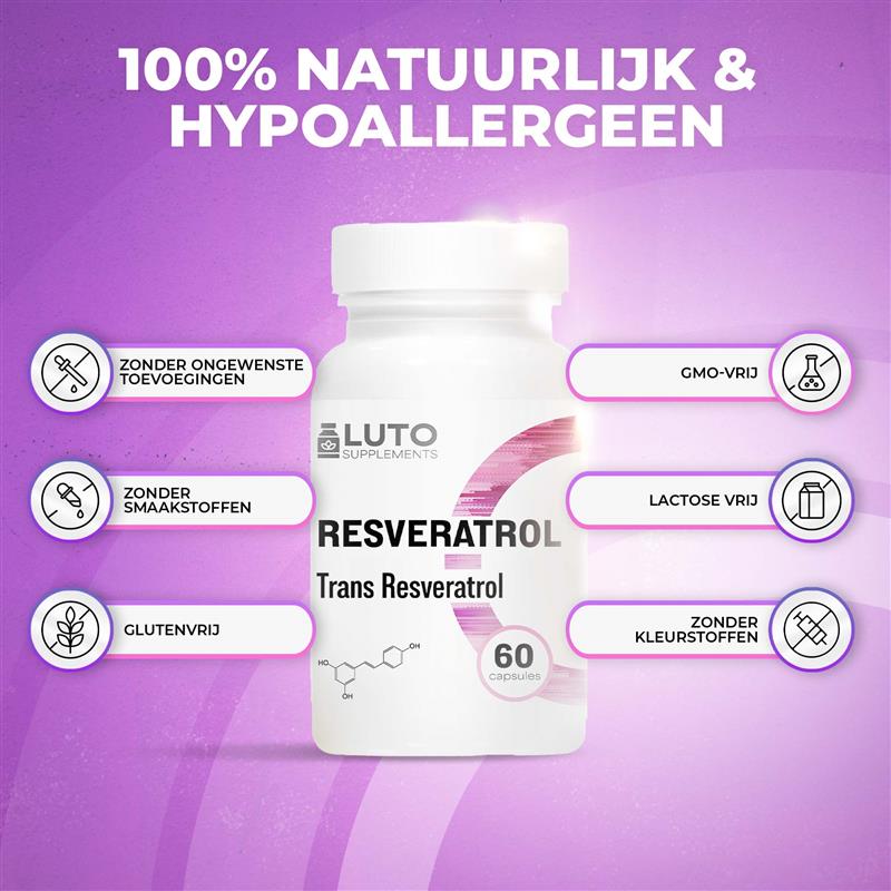 Resveratrol (Trans-Resveratrol) | 60 pflanzliche Kapseln | LUTO Supplements