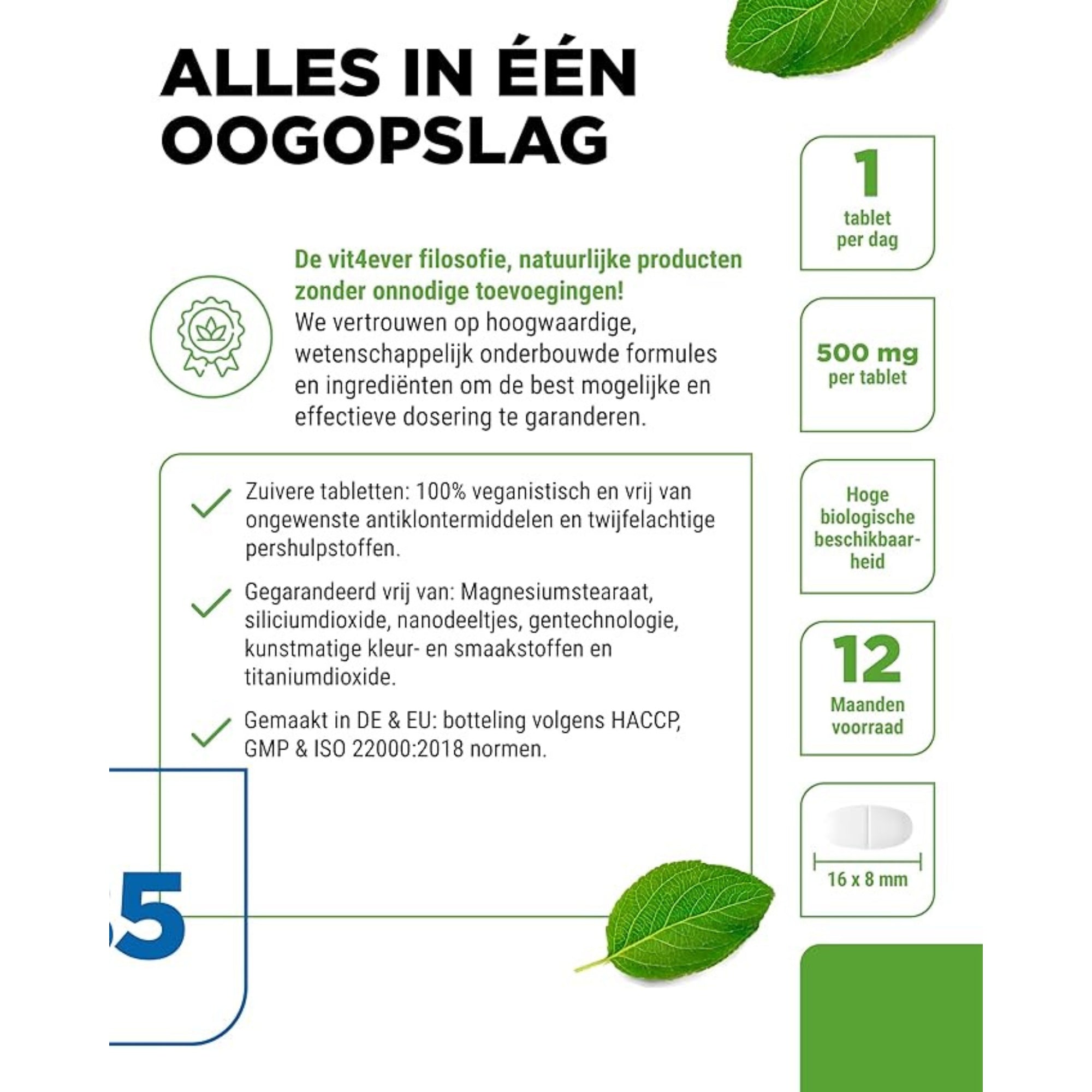 Vitamine B5 tabletten Vit4ever