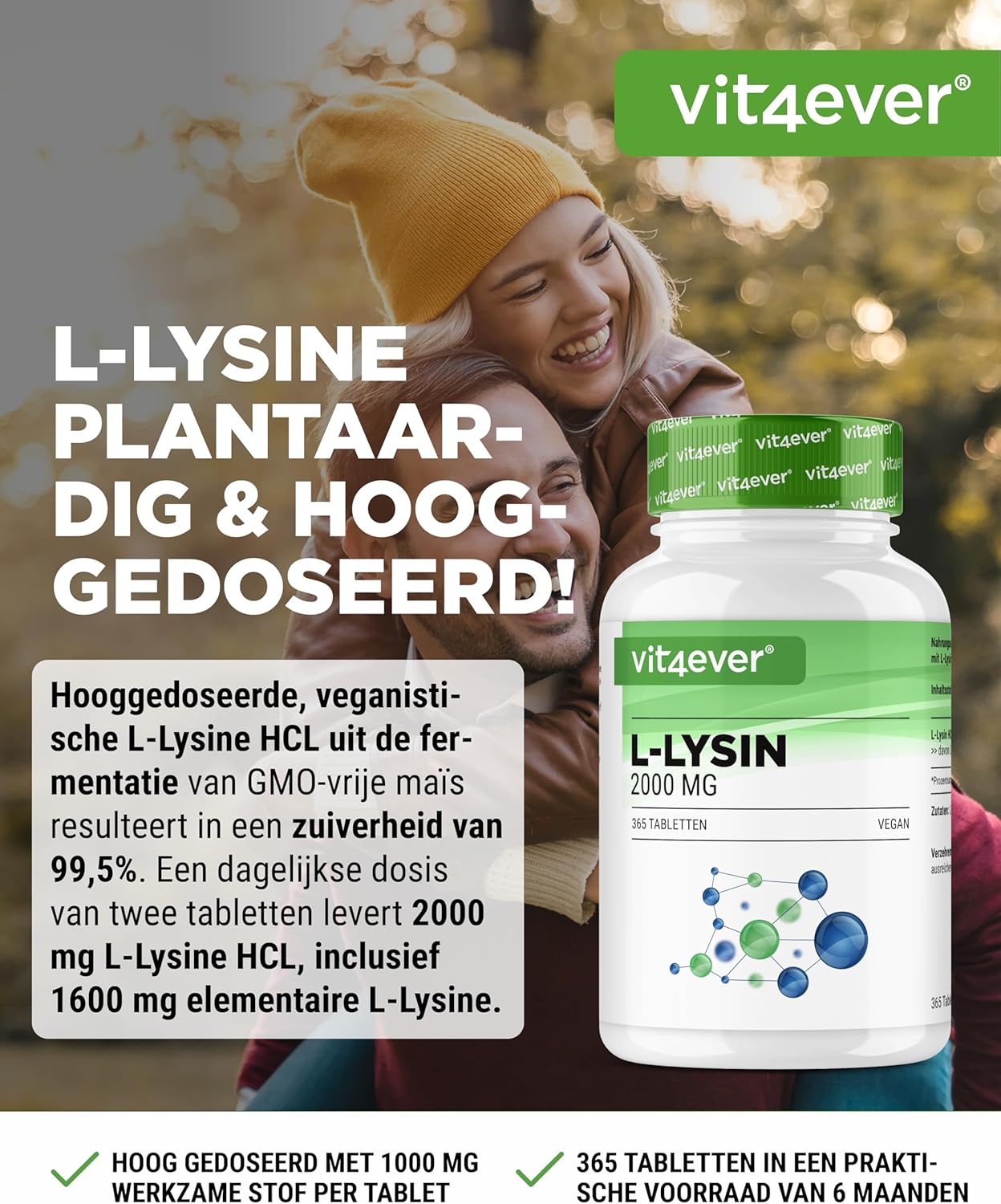 L-Lysin 1000 mg Tabletten | Vit4ever