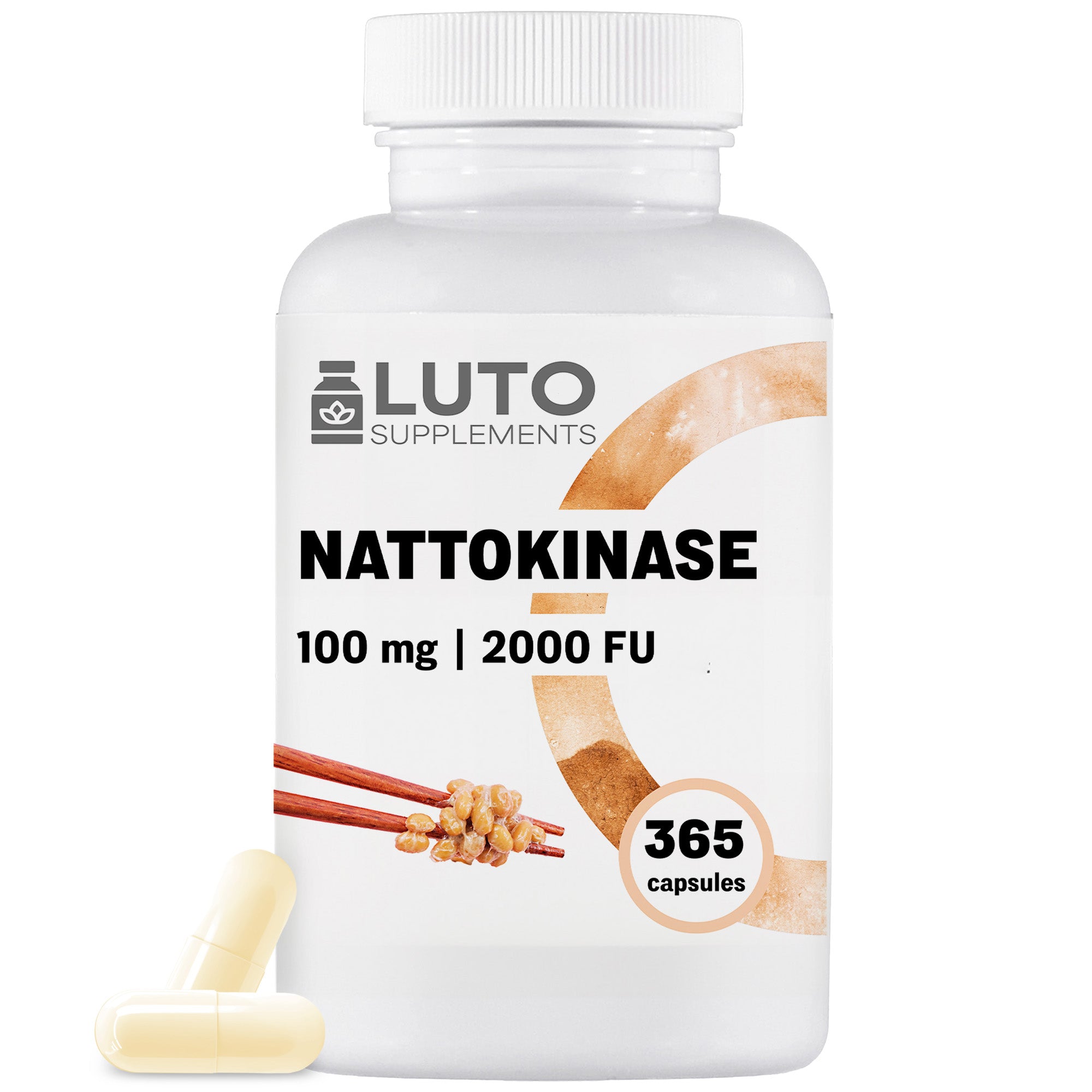 Nattokinase 100 mg 20.000 FU/g | 365 Kapseln | LUTO Supplements