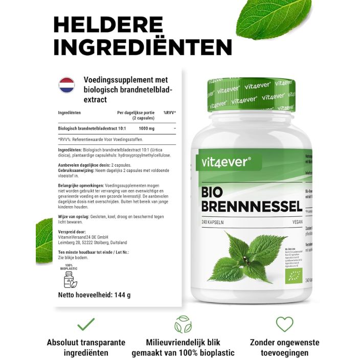 Bio-Brennnesselextrakt | 240 Tabletten | Vit4ever