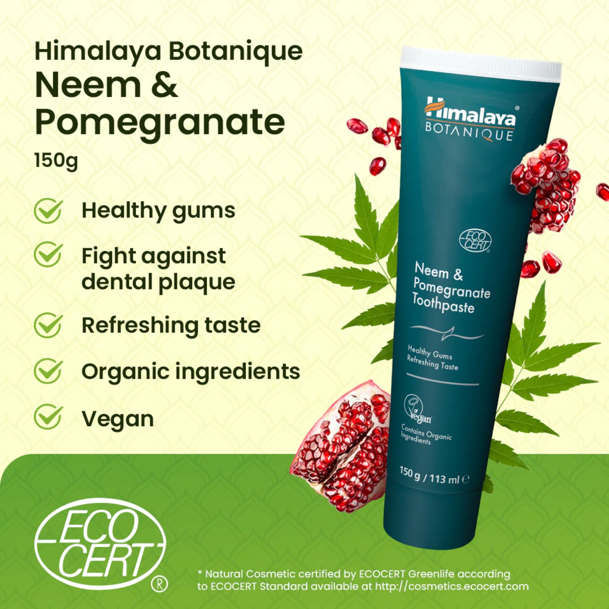 Botanische Zahnpasta mit Neem und Granatapfel | Himalaya
