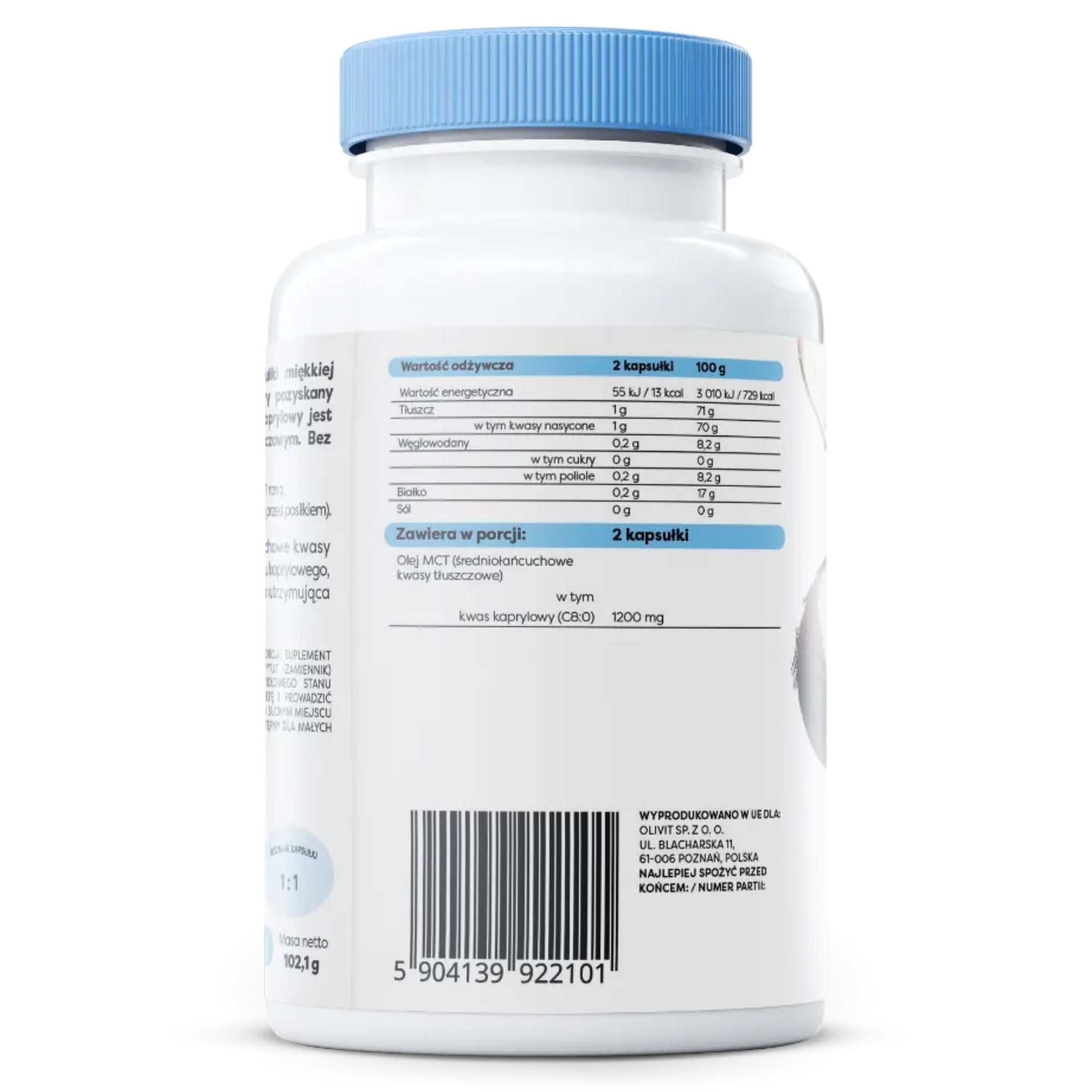 Caprylsäure – MCT-Öl 1200 mg | 120 Kapseln | Osavi