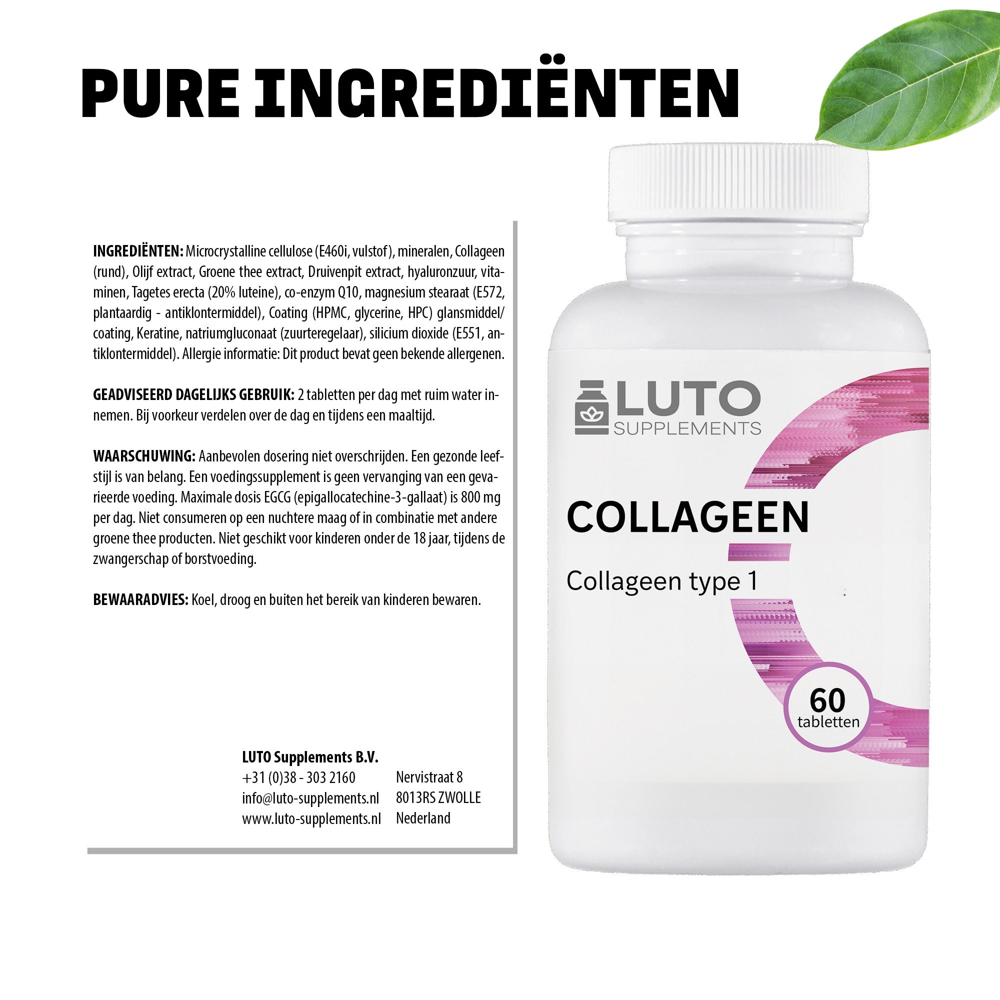 Collagen Plus | Typ 1 | 60 Tabletten | LUTO Supplements