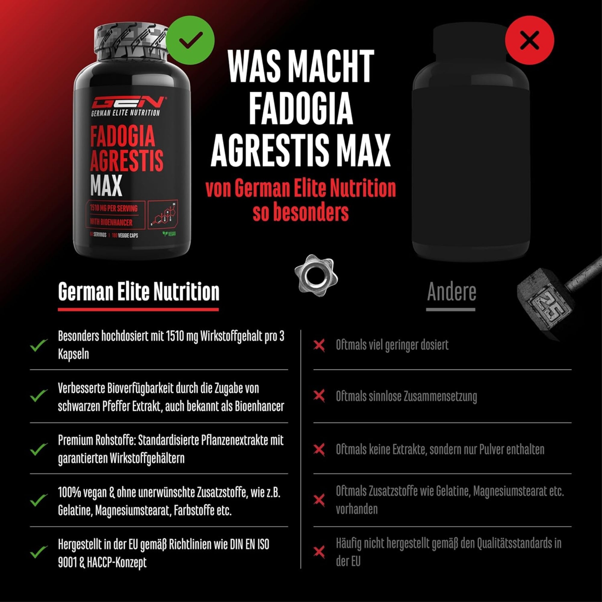 Fadogia Agrestis Max 10:1 Extract | 180 capsules | German Elite Nutrition