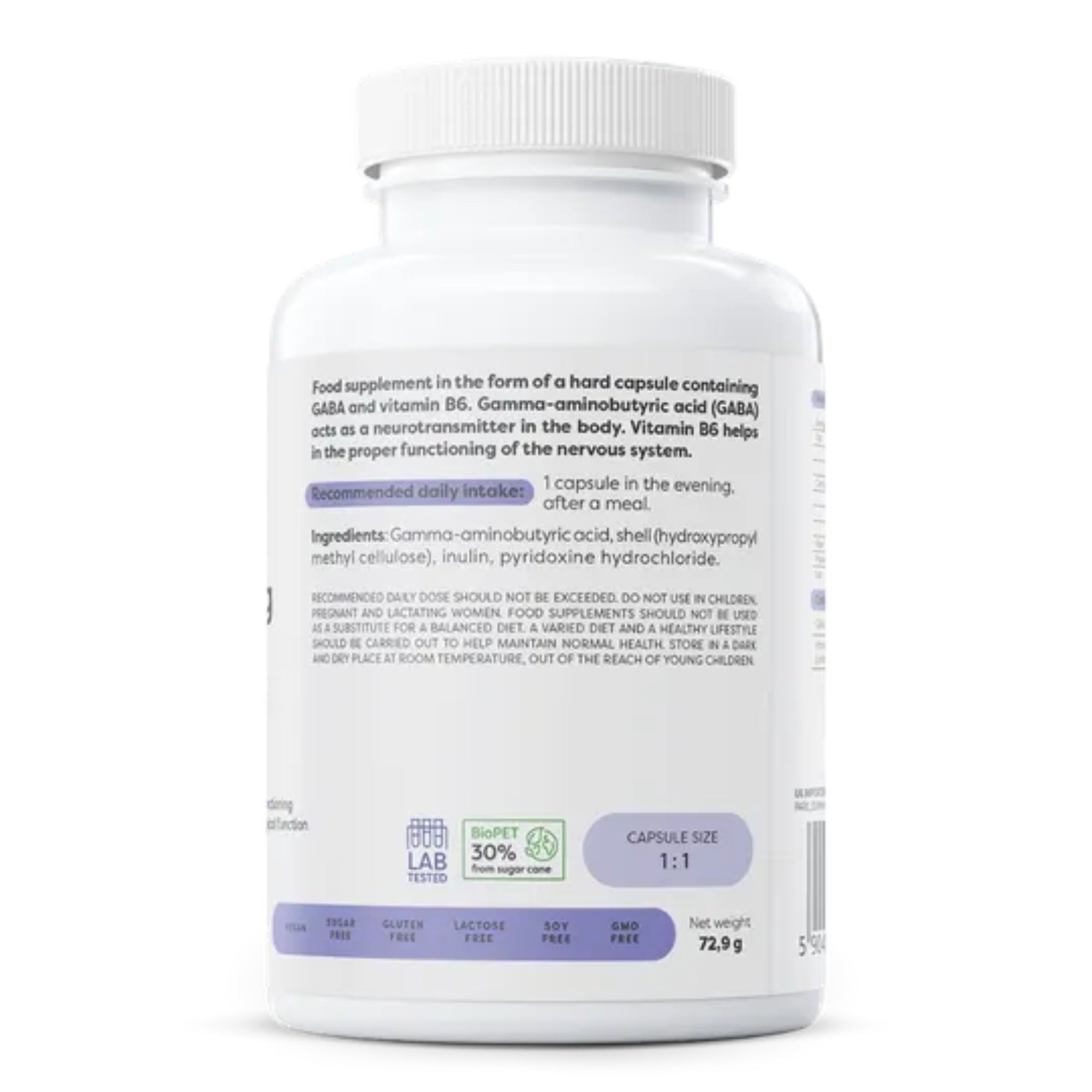 GABA 500 mg + Vitamin B6 | 120 vegane Kapseln | Osavi