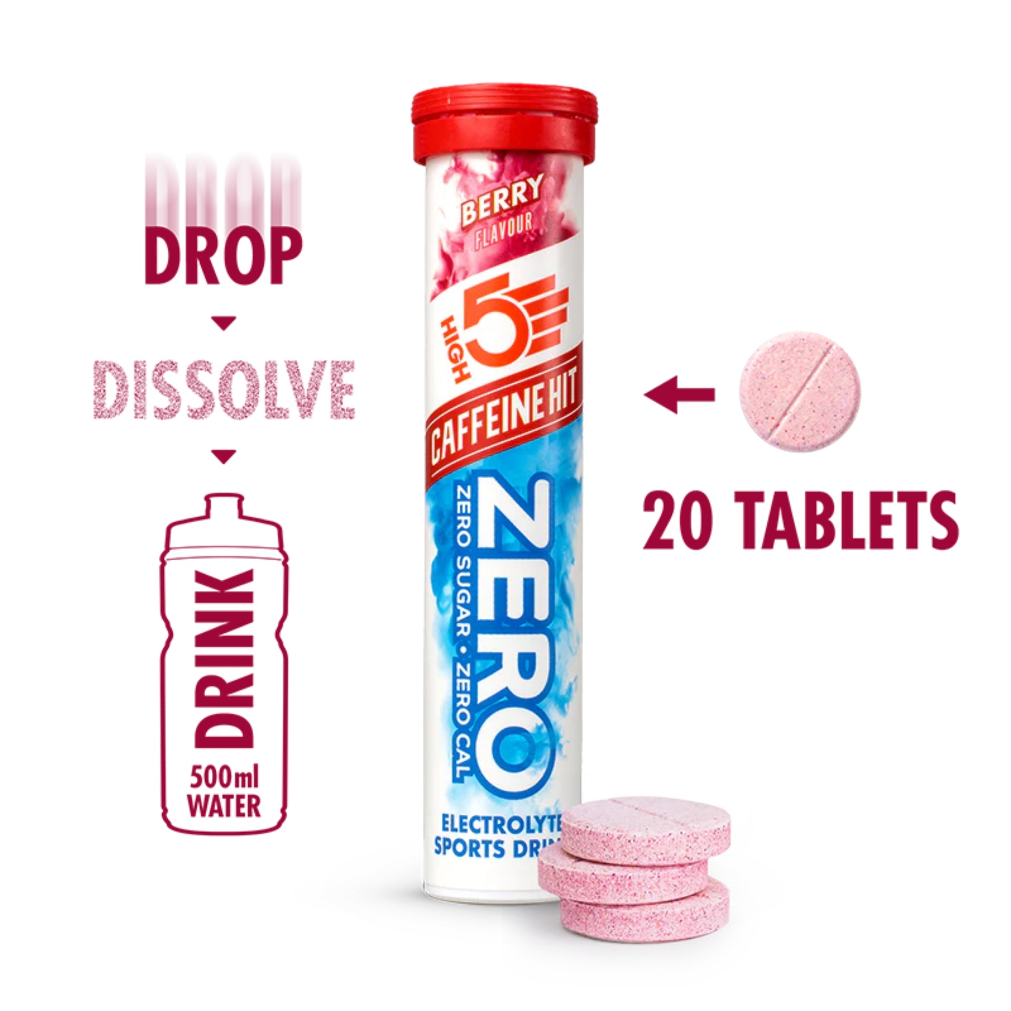 ZERO Koffein-Hit Elektrolyt-Brausetabletten | HIGH5