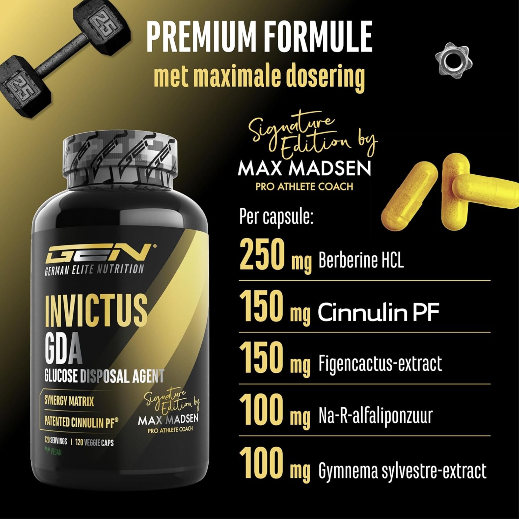 Invictus GDA (Glukoseformel) | 120 Kapseln | German Elite Nutrition