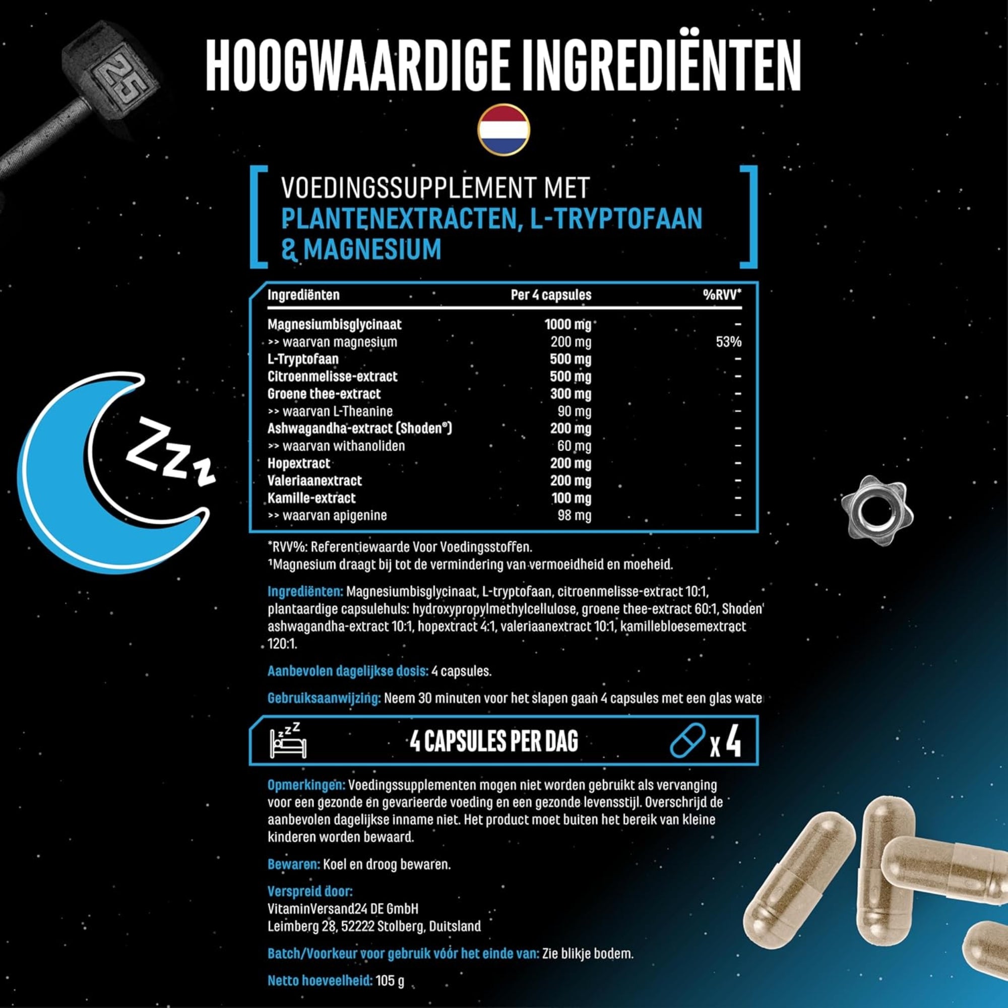 Knockout (Shoden®, Magnesium & Pflanzenextrakte) | 120 Kapseln | German Elite Nutrition
