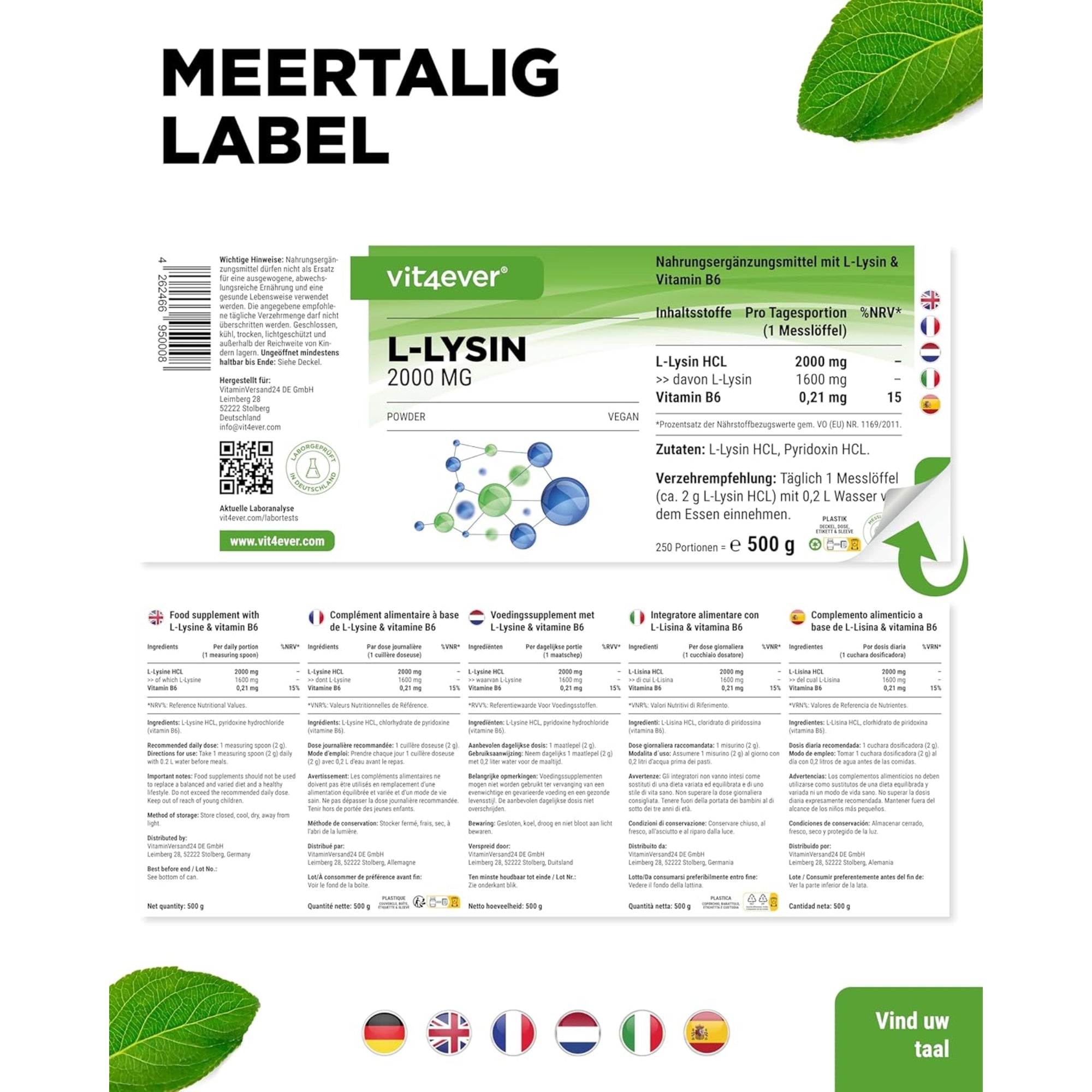 L-Lysine 2000mg Product Foto 5