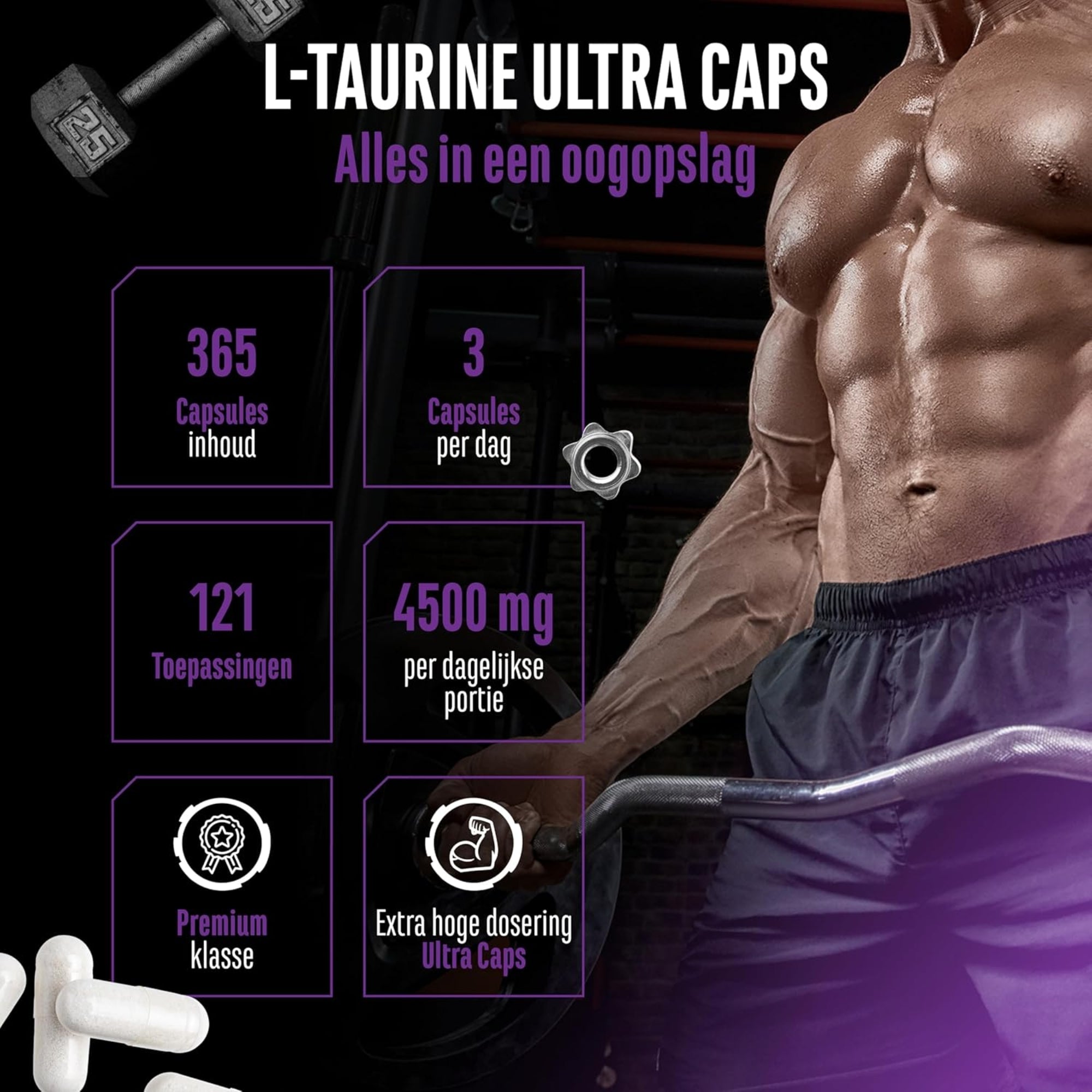 L-Taurin Ultra Caps 1500 mg | 365 Kapseln | German Elite Nutrition