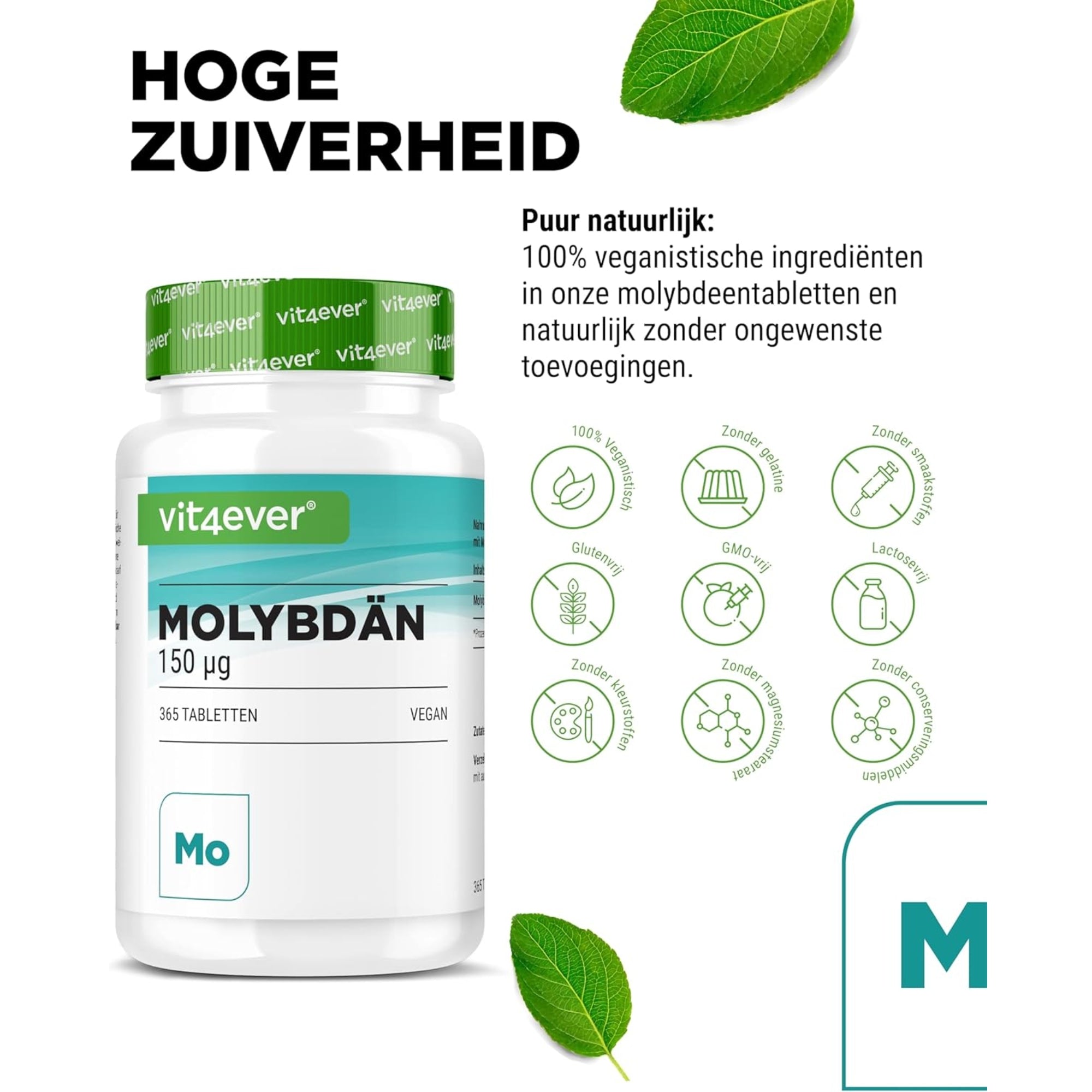 Molybdän 150 µg | 365 Tabletten | Vit4ever