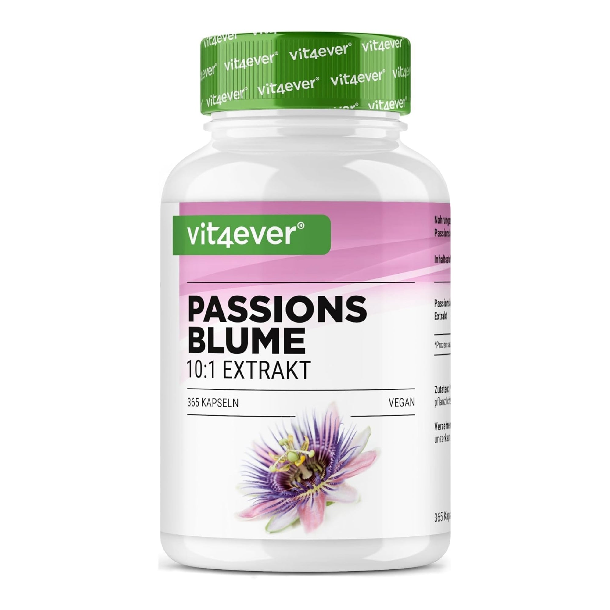 Passionsblumenextrakt 10:1 | 365 Kapseln | Vit4ever