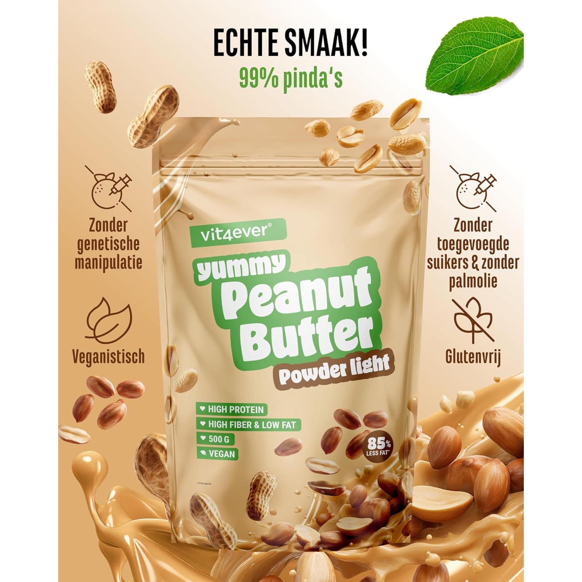 Erdnussbutterpulver Light | 500 Gramm | Vit4ever