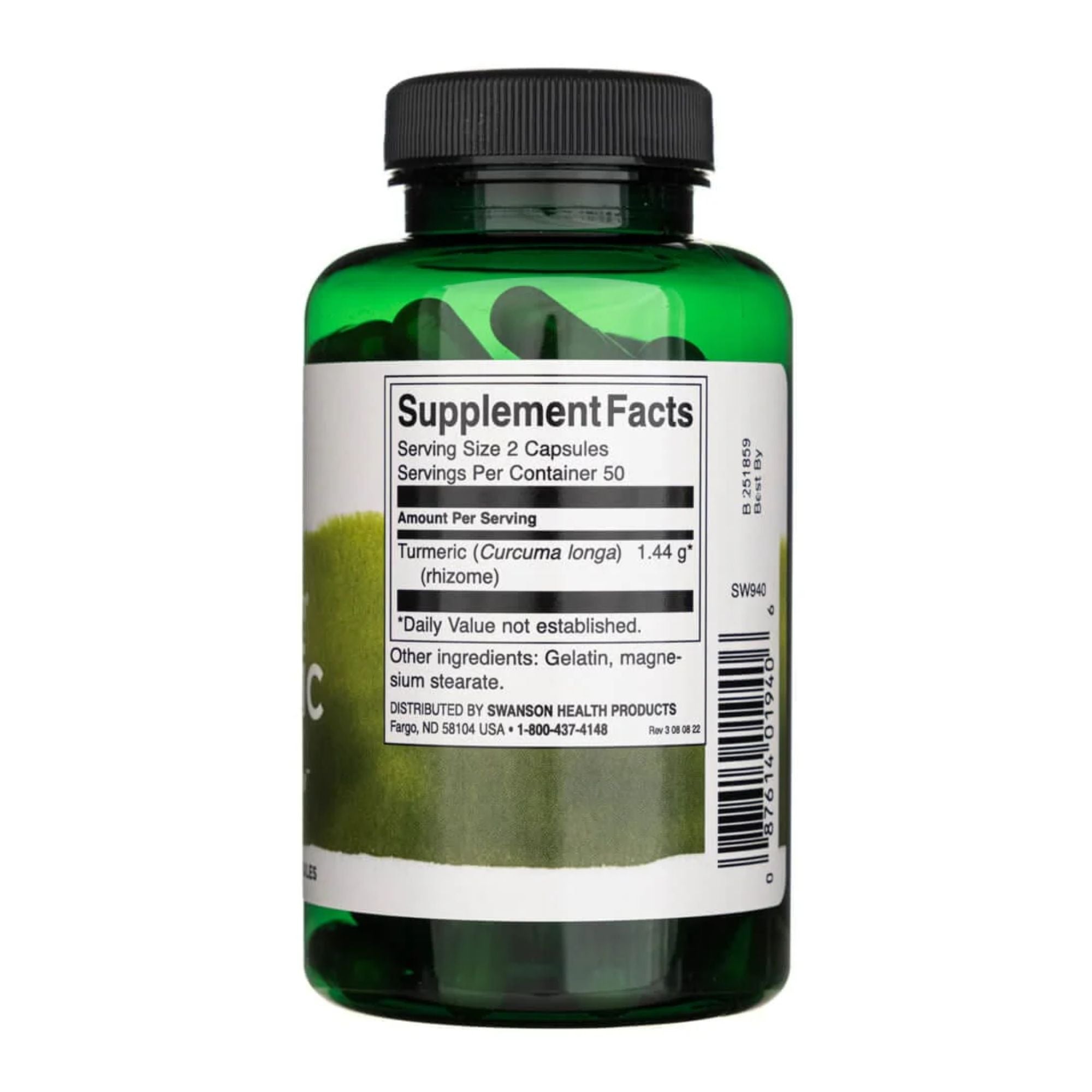 Kurkuma Vollspektrum (Curcuma longa) 720 mg | 240 Kapseln | Swanson