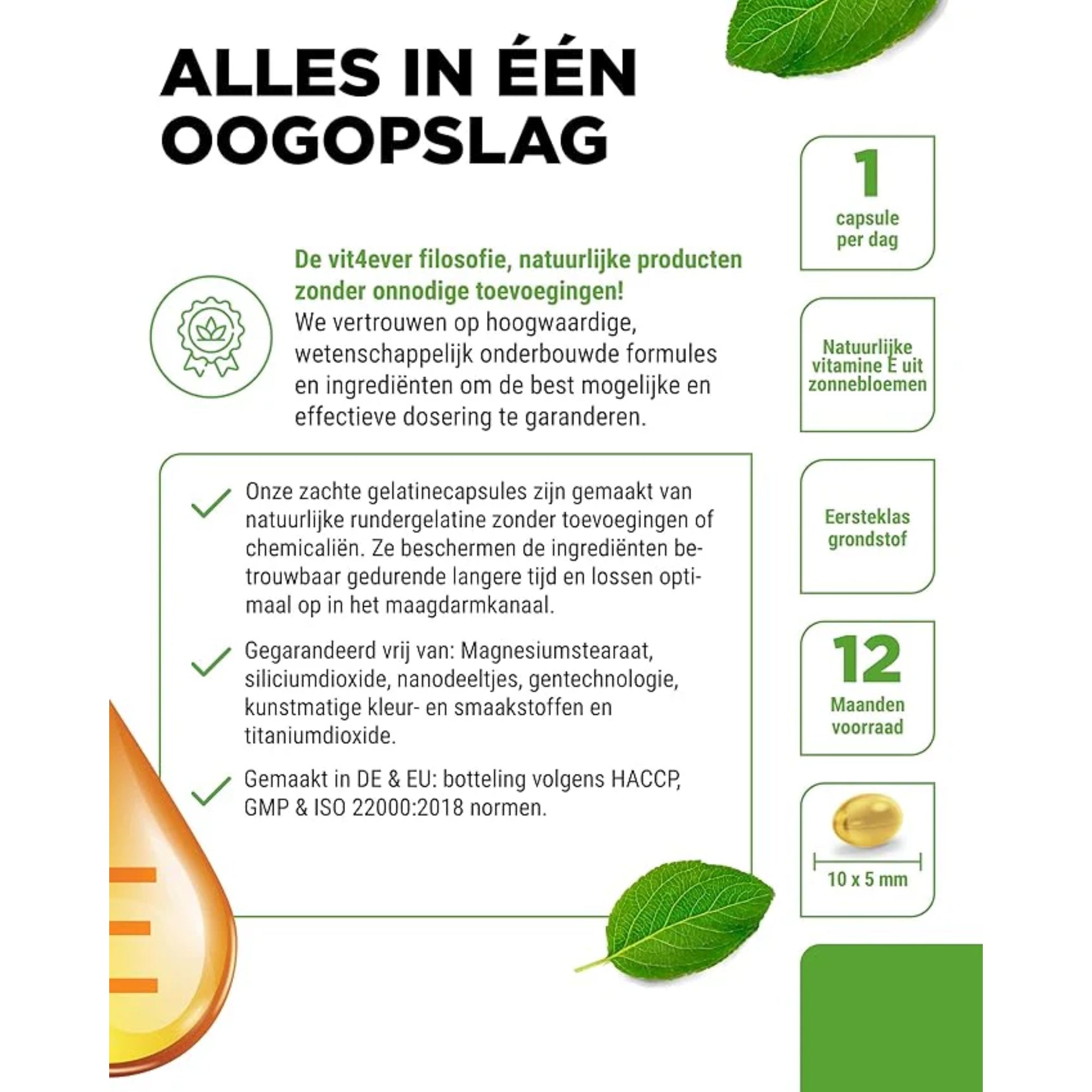 Vitamin E (400 IE) 268 mg | 365 Kapseln | Vit4ever