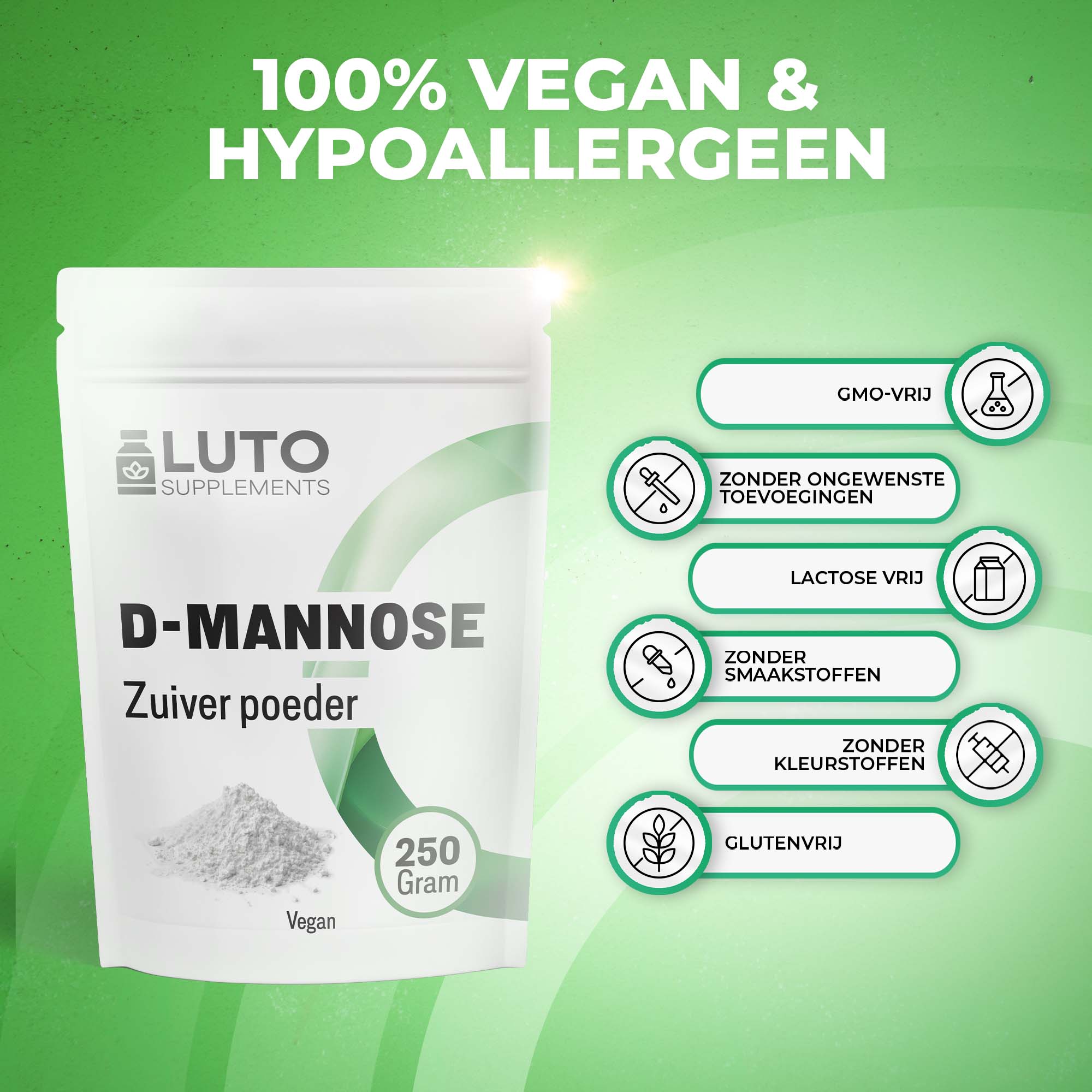 D-Mannose-Pulver | 250 Gramm | LUTO Supplements