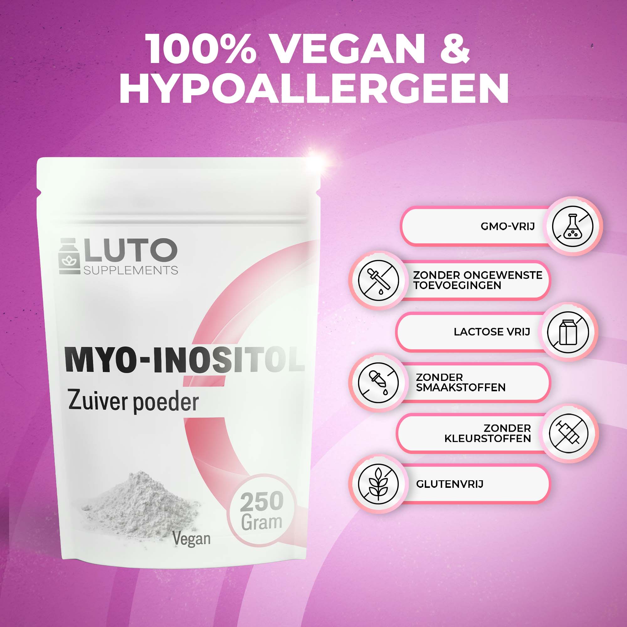 Myo-Inositol-Pulver | 250 Gramm | LUTO Supplements