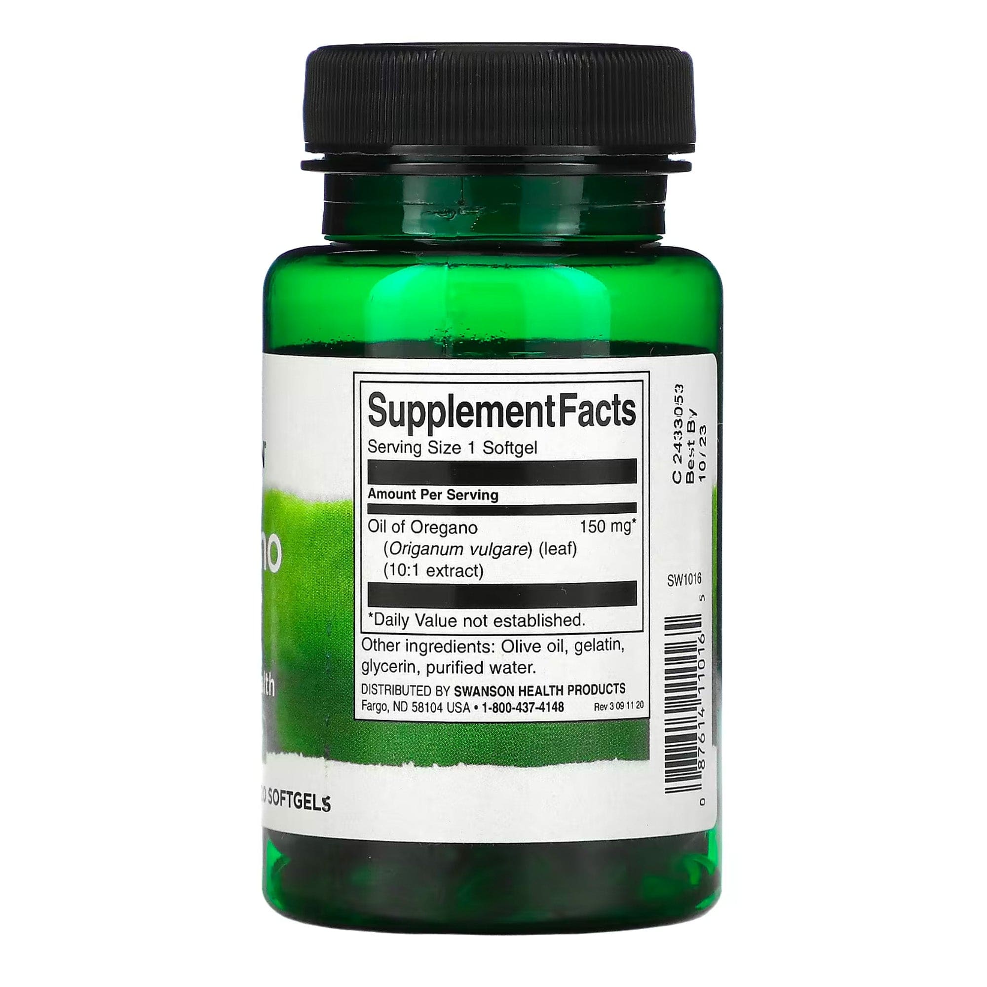 Oreganoöl-Extrakt 10:1 (Origanum vulgare) 150 mg | 120 Weichkapseln | Swanson