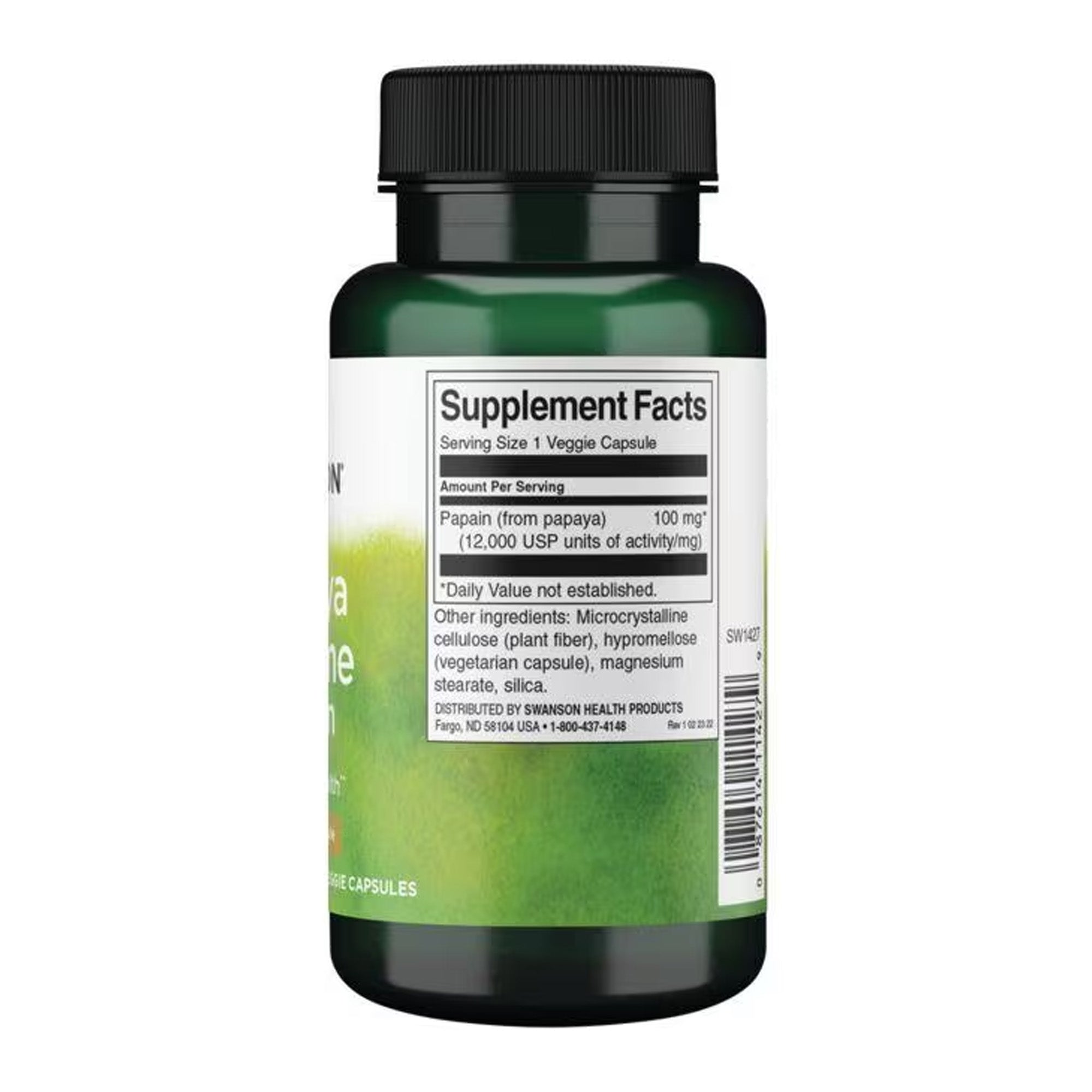 Papain (Papaya-Enzym) 100 mg – 12.000 USP/mg | 90 Kapseln | Swanson