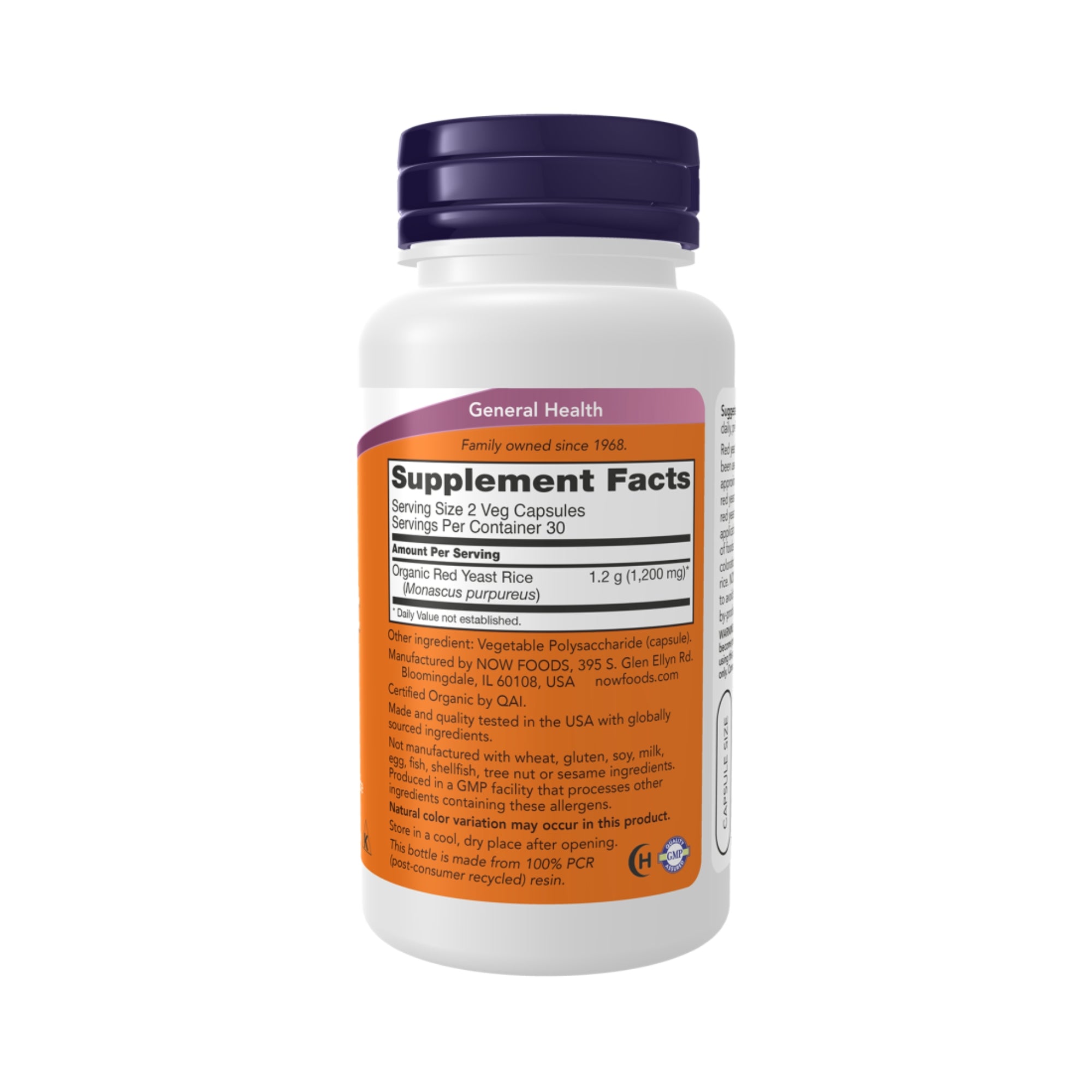 Roter Hefereis (Roter Hefereis) 600 mg | 60 Kapseln | NOW Foods