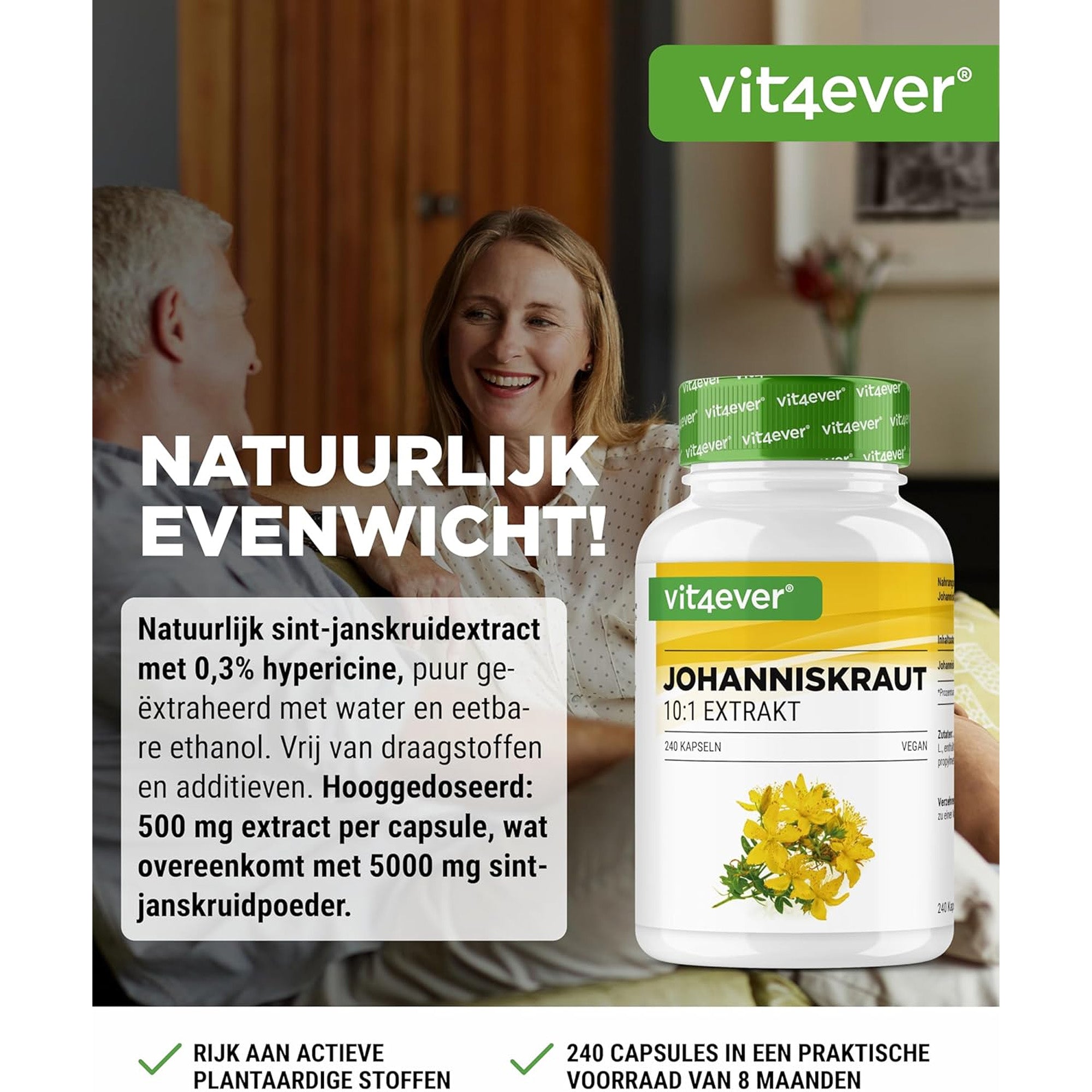 Informatie over ingrediënten en voedingswaarden van Vit4ever Sint-Janskruid capsules