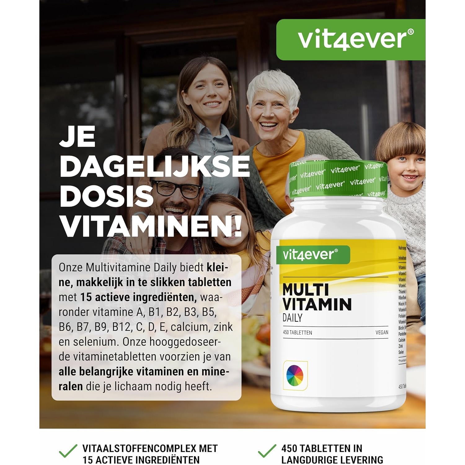Multivitamin AZ | 450 Tabletten | Vit4ever