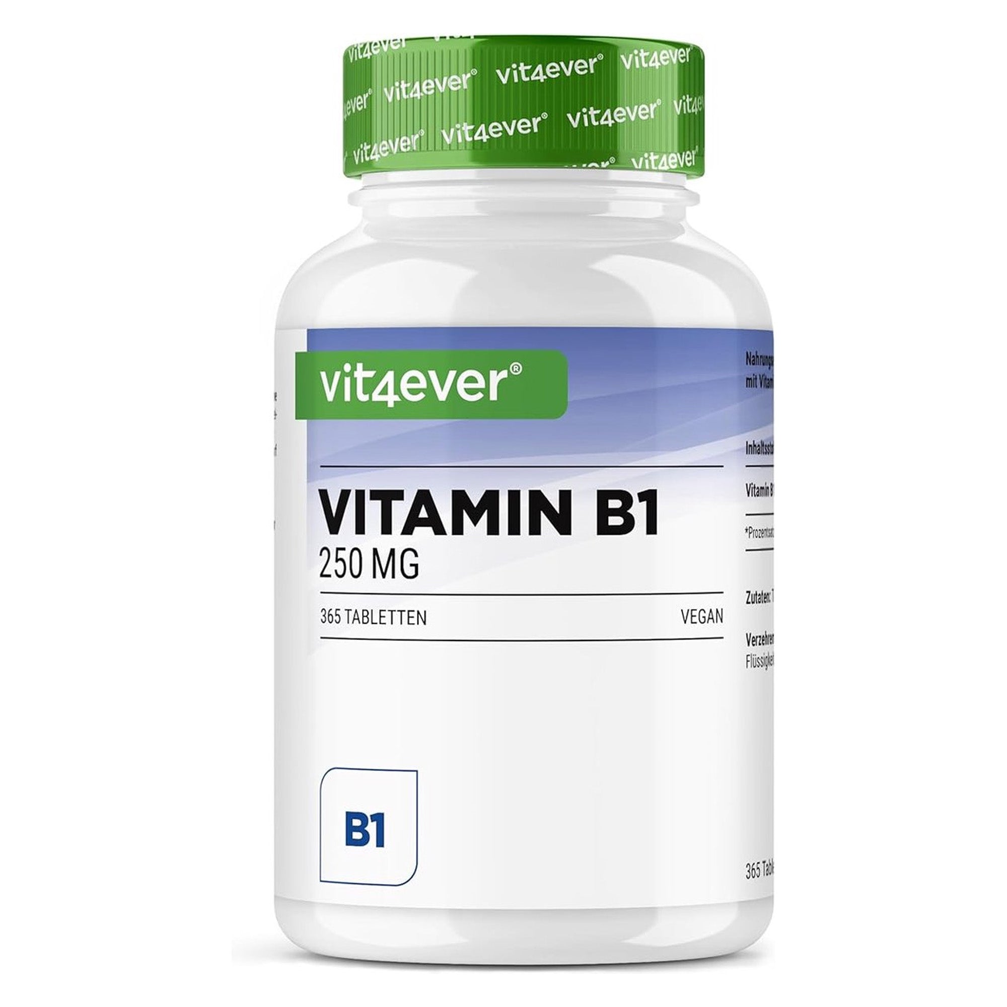 Vitamin B1 (Thiamin) 250 mg | 365 Tabletten | Vit4ever