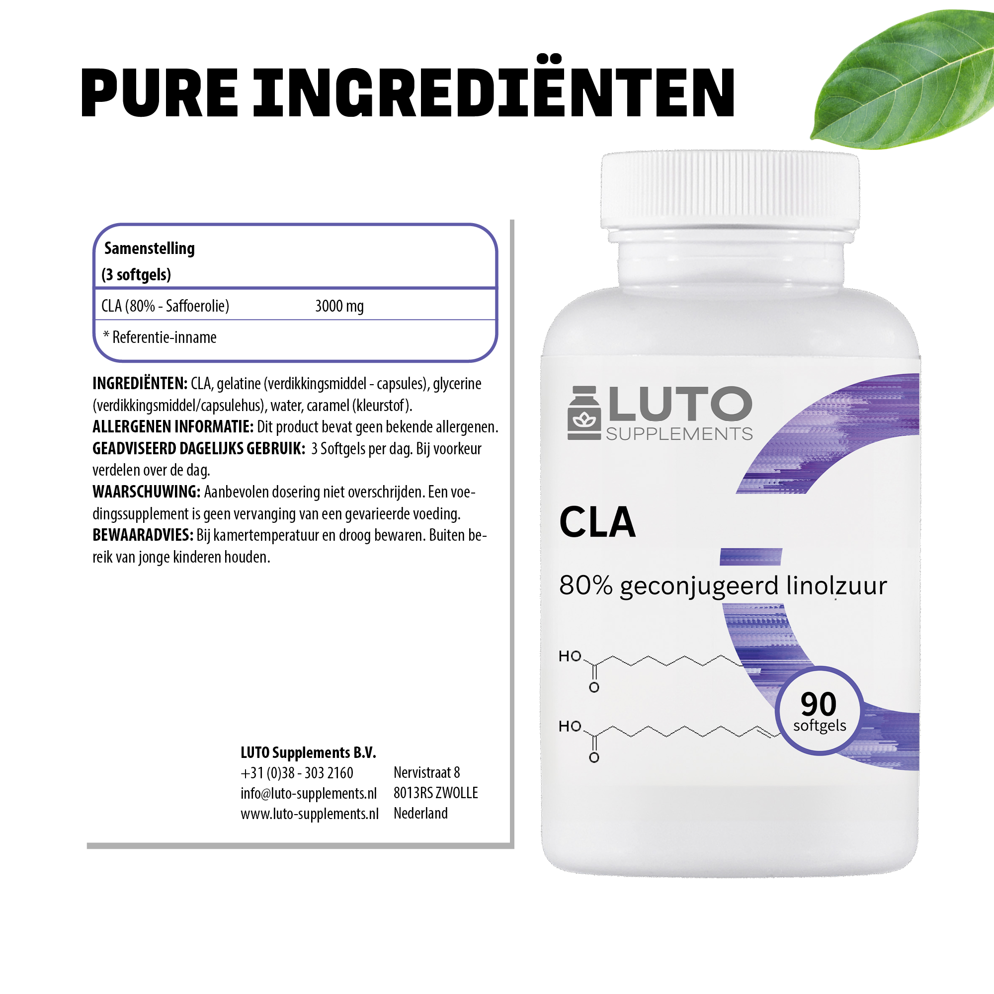 CLA geconjugeerd linolzuur ingrediënten Luto supplements