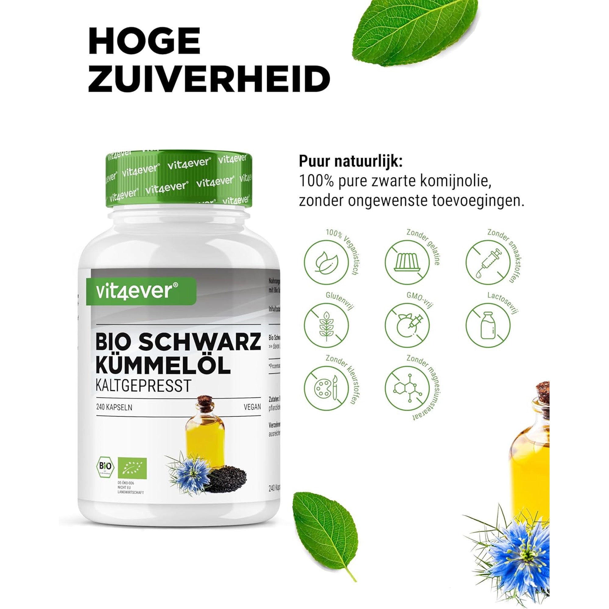 Bio-Schwarzkümmelöl | 240 Kapseln | Vit4ever