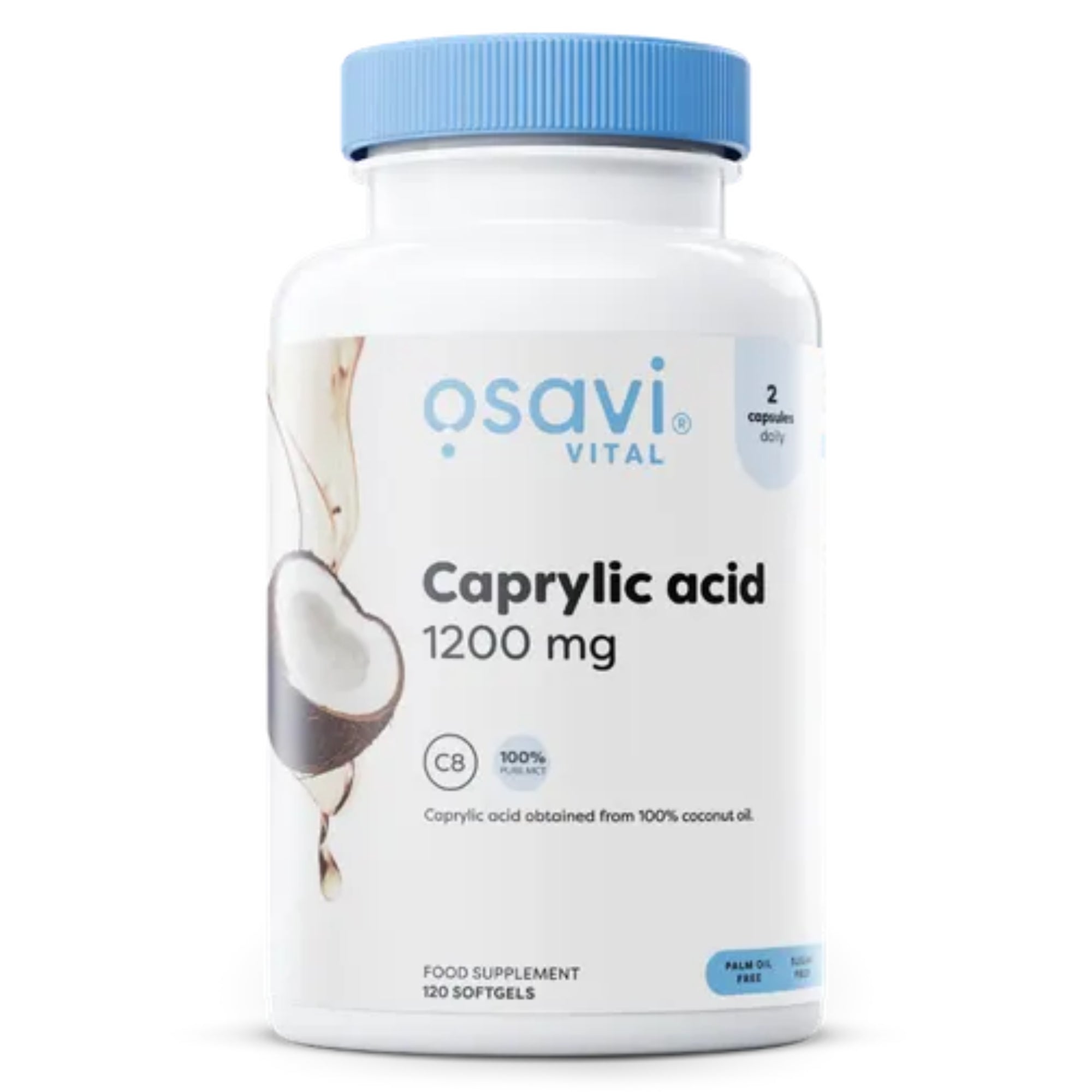 Caprylsäure – MCT-Öl 1200 mg | 120 Kapseln | Osavi