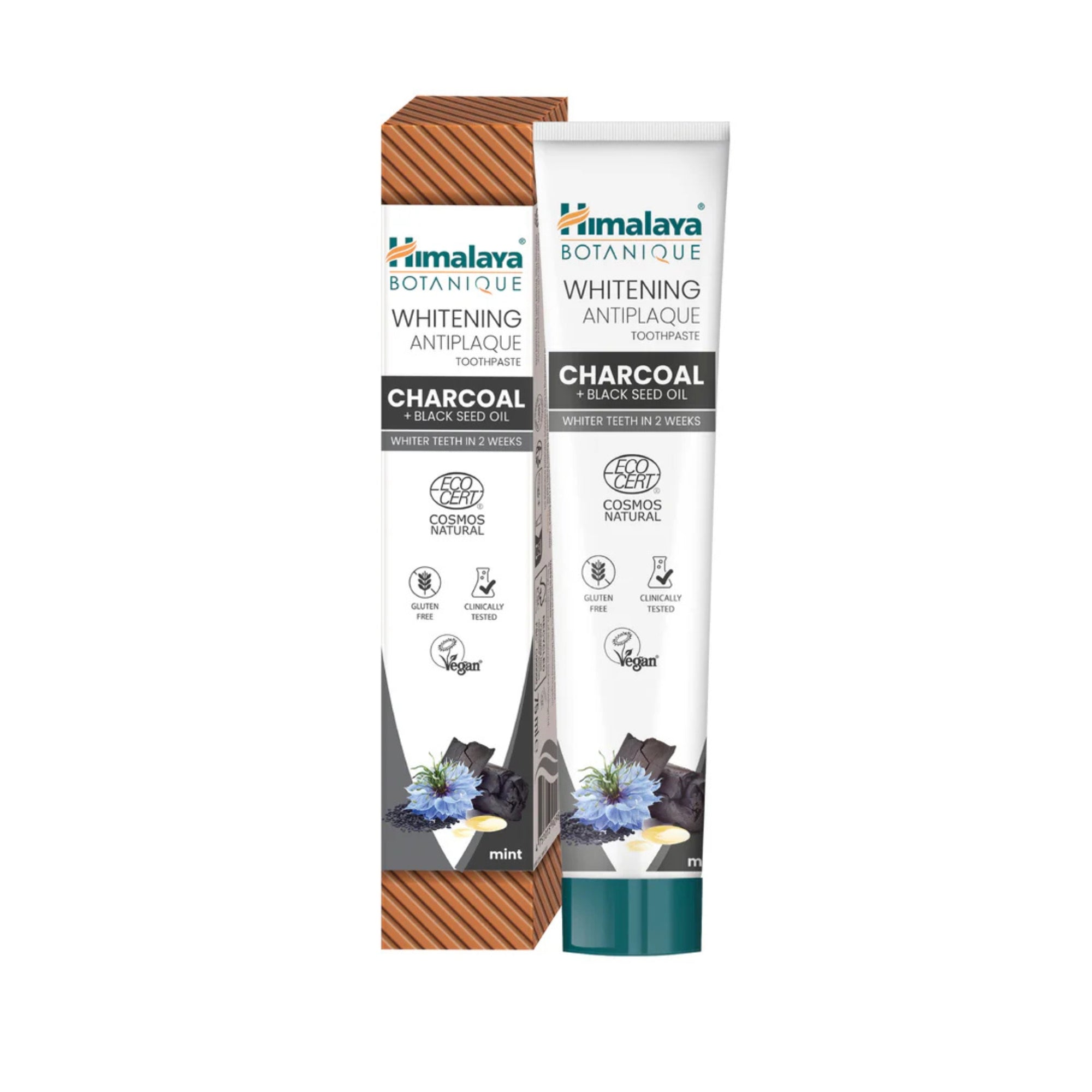 Himalaya Botanique Whitening Antiplaque Zahnpasta mit Aktivkohle und Schwarzkümmelöl | 75 ml | Himalaya