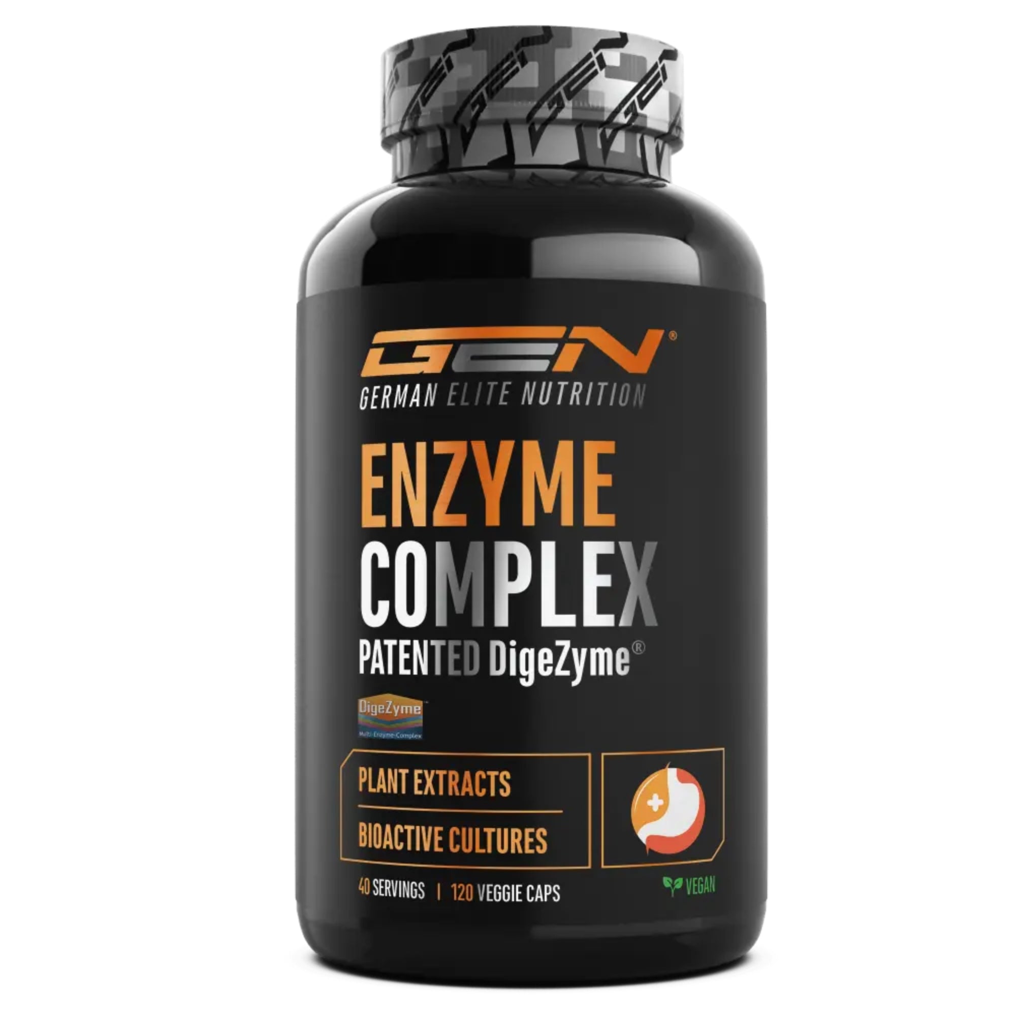 Enzymkomplex (DigeZyme®, Probiotika &amp; Pflanzenextrakte) | 120 Kapseln | German Elite Nutrition