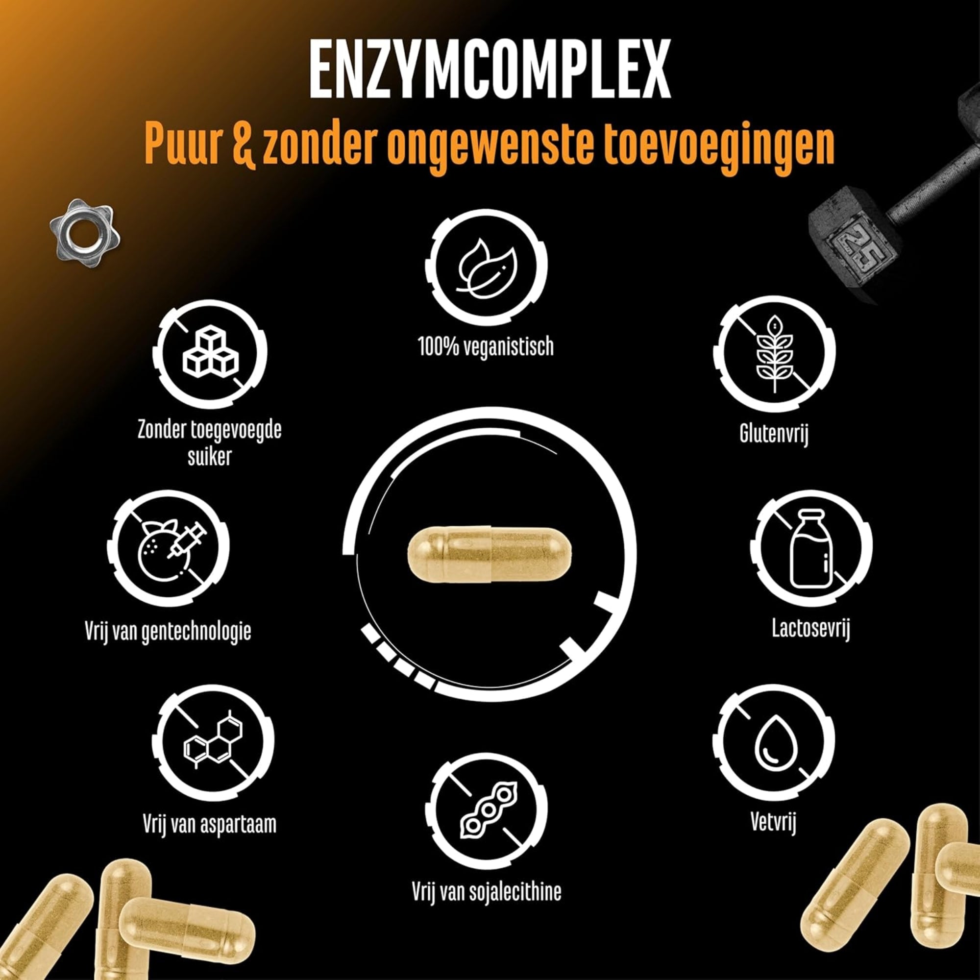 Enzymkomplex (DigeZyme®, Probiotika &amp; Pflanzenextrakte) | 120 Kapseln | German Elite Nutrition