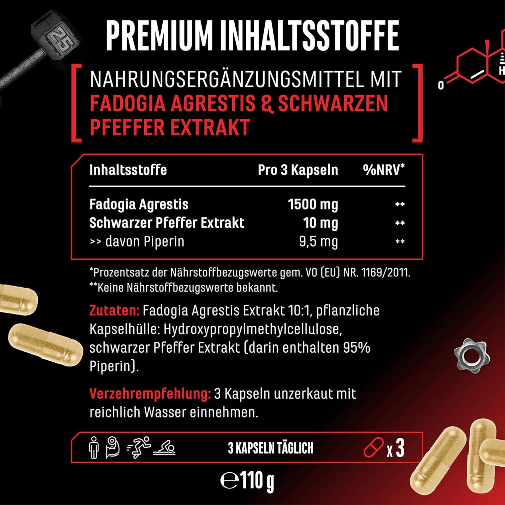 Fadogia Agrestis Max 10:1 Extract | 180 capsules | German Elite Nutrition
