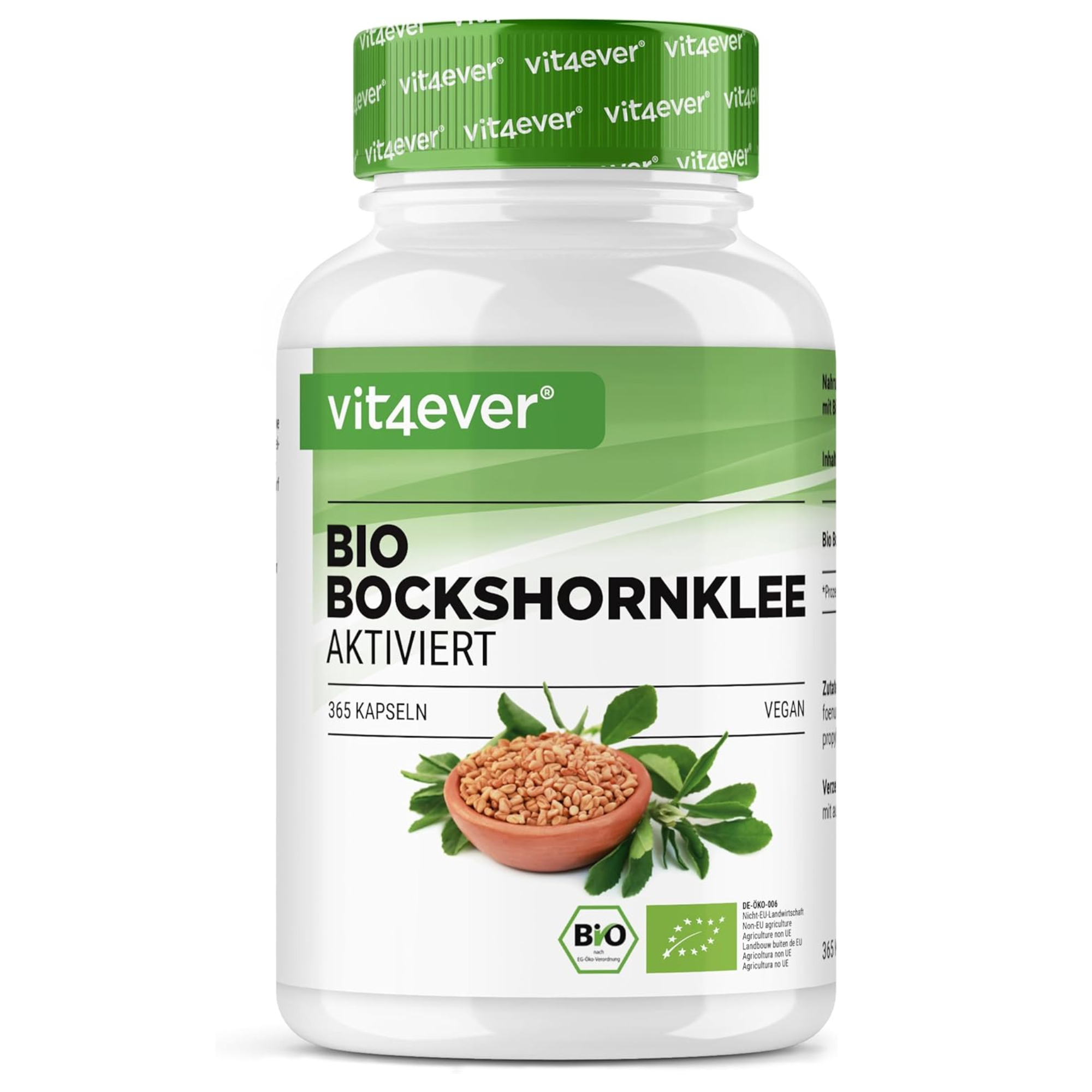Bio-Bockshornklee 2600 mg | 365 Kapseln | Vit4ever 
