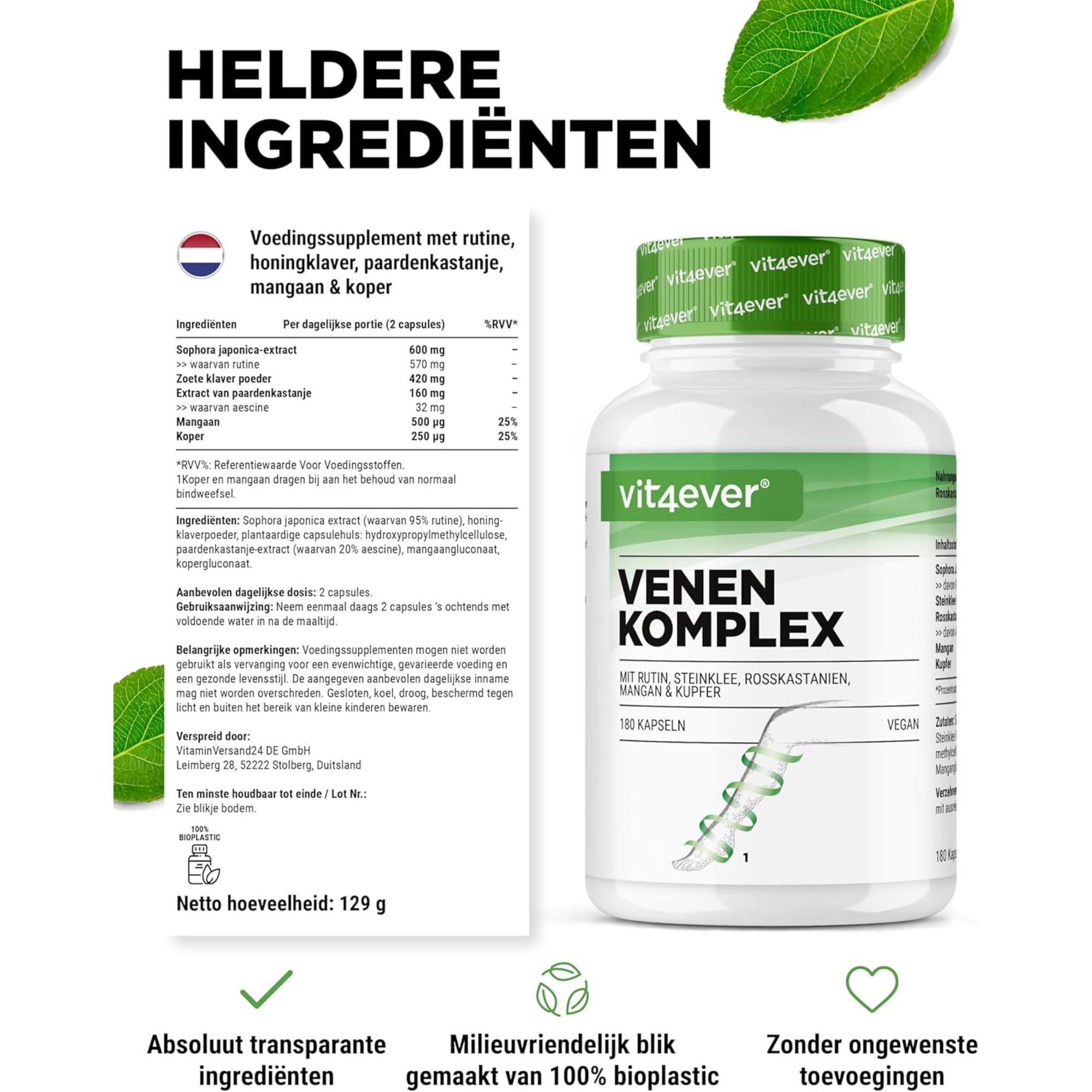 Venen-Komplex | 180 Kapseln | Vit4ever