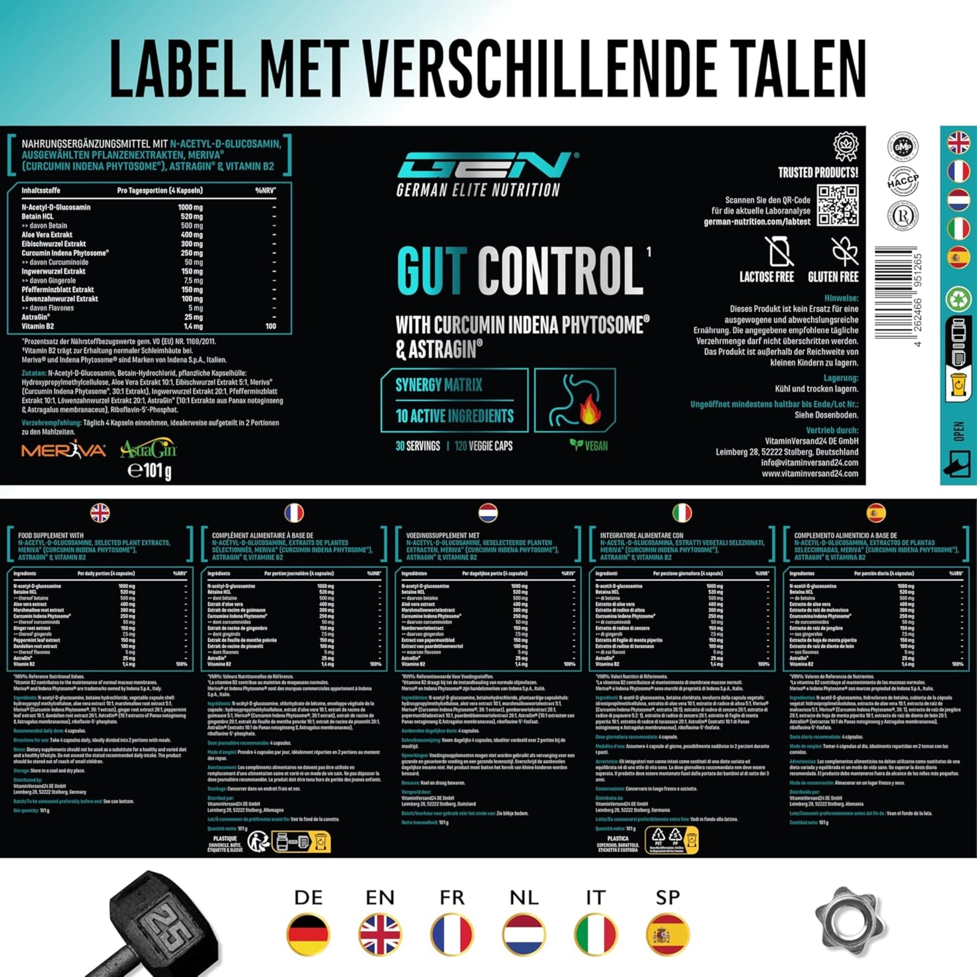 Darmregulierung (Darmbalance) | 120 Kapseln | German Elite Nutrition