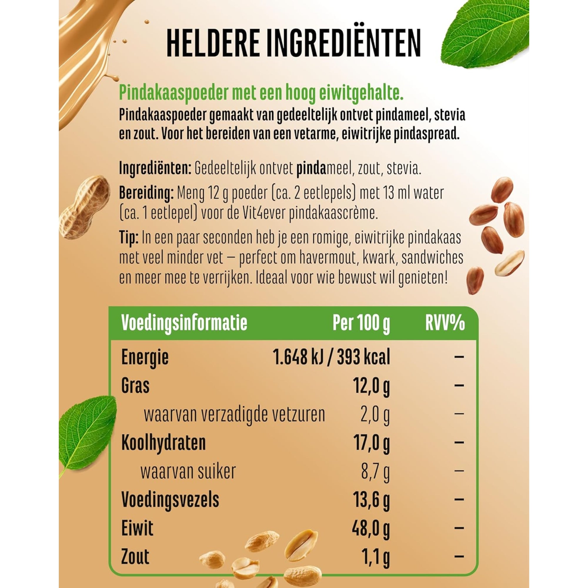 Erdnussbutterpulver Light | 500 Gramm | Vit4ever