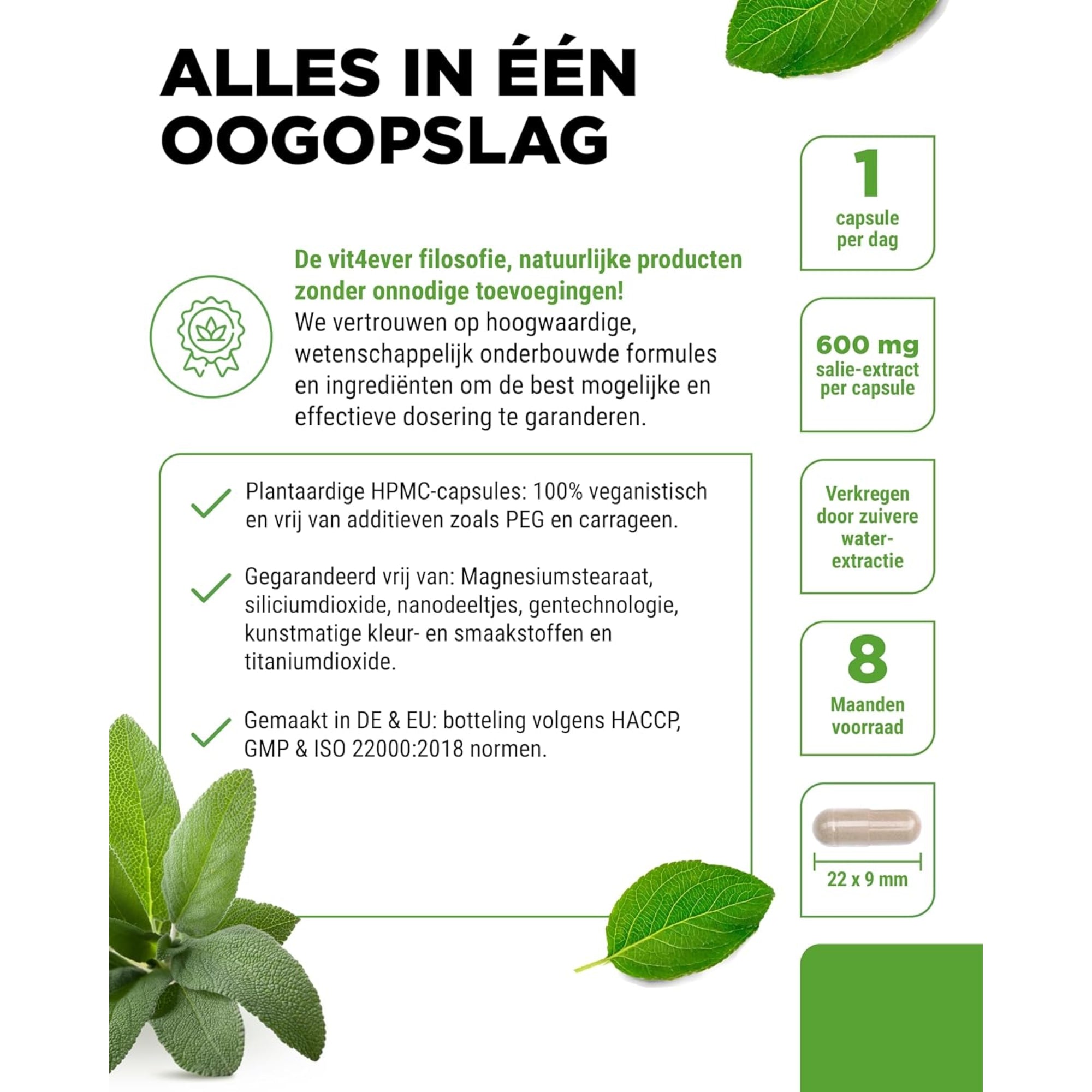 Salbei-Extrakt | 240 Kapseln | Vit4ever