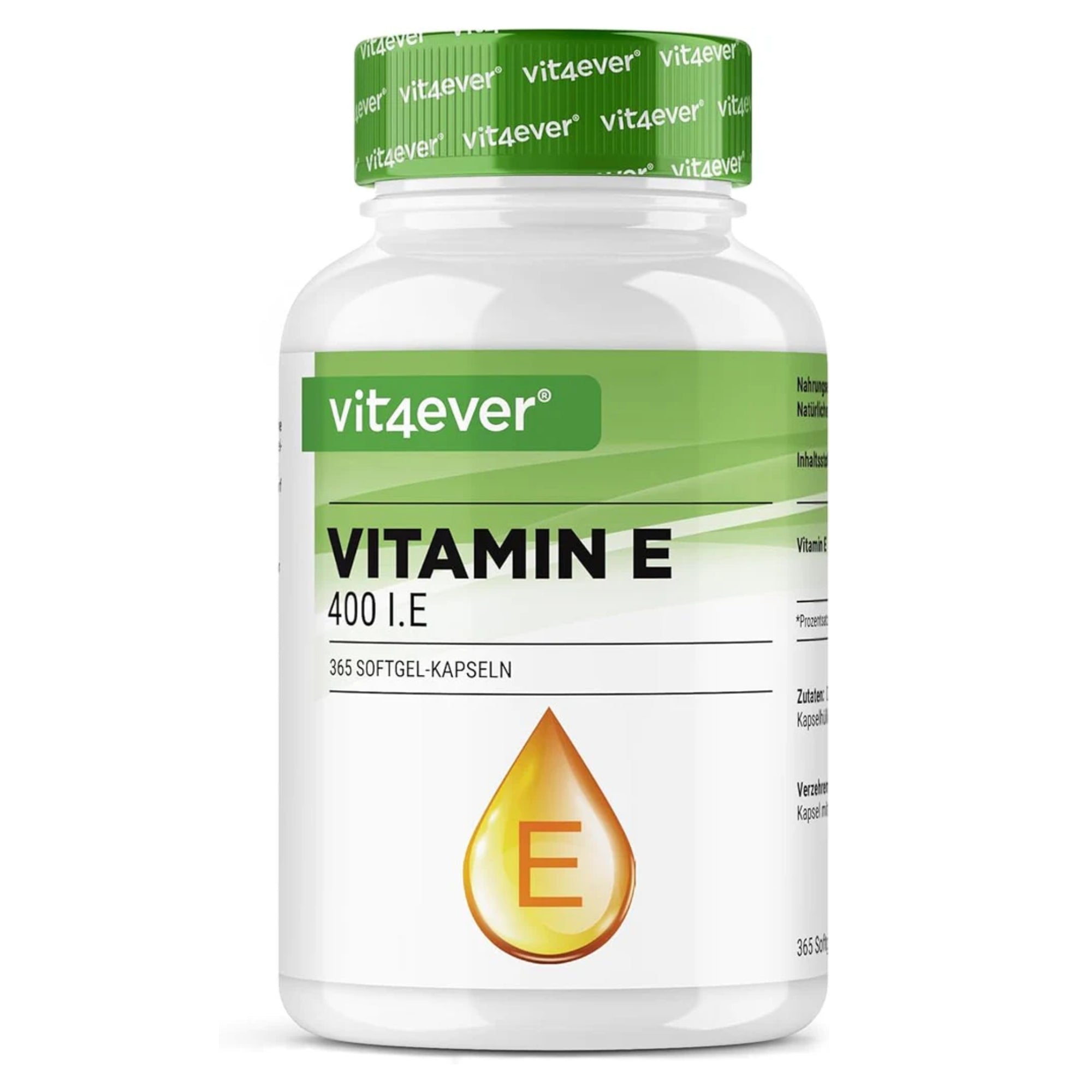Vitamin E (400 IE) 268 mg | 365 Kapseln | Vit4ever