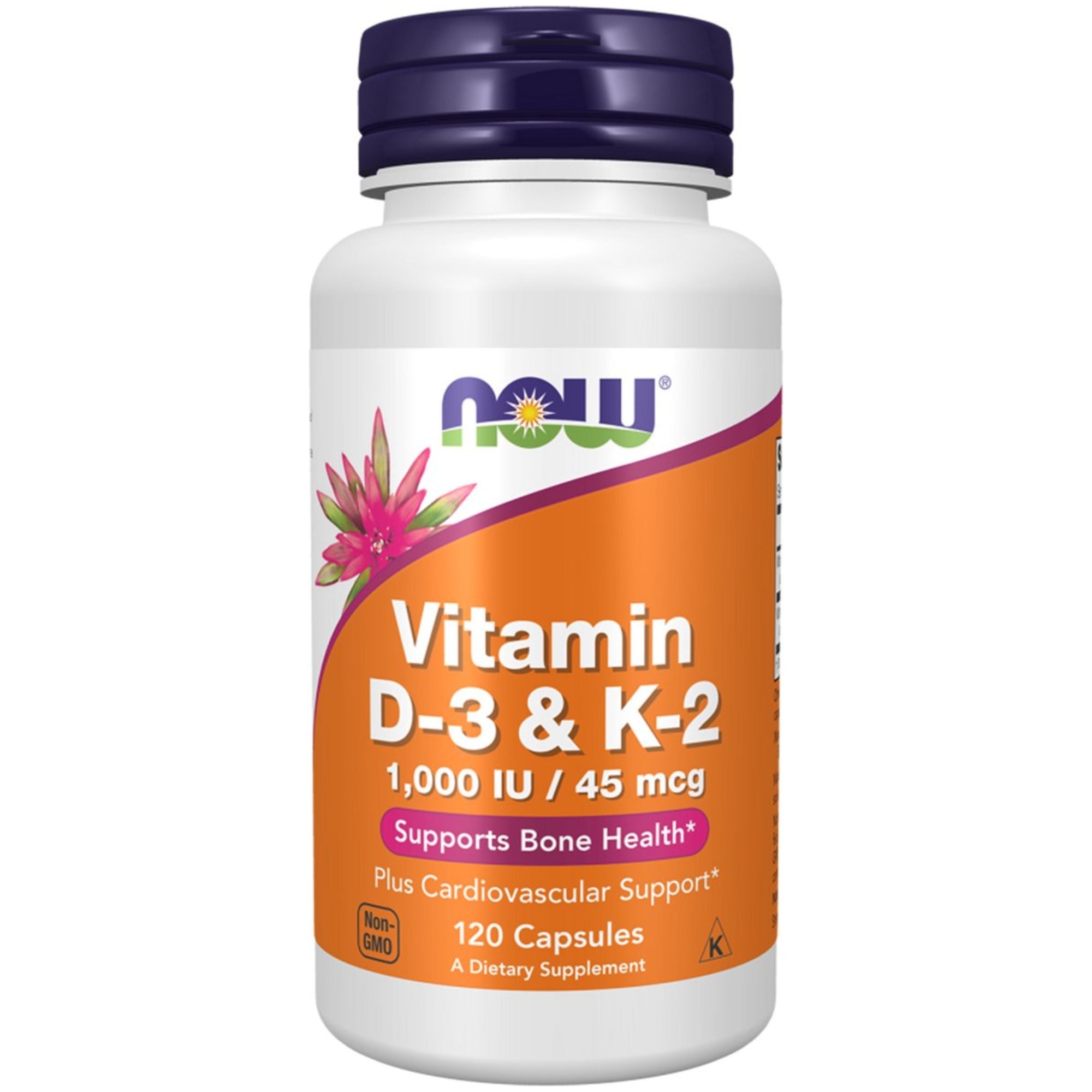 Vitamin D3 &amp; K2 | 1000 IE / 45 µg | 120 vegetarische Kapseln | Now Foods