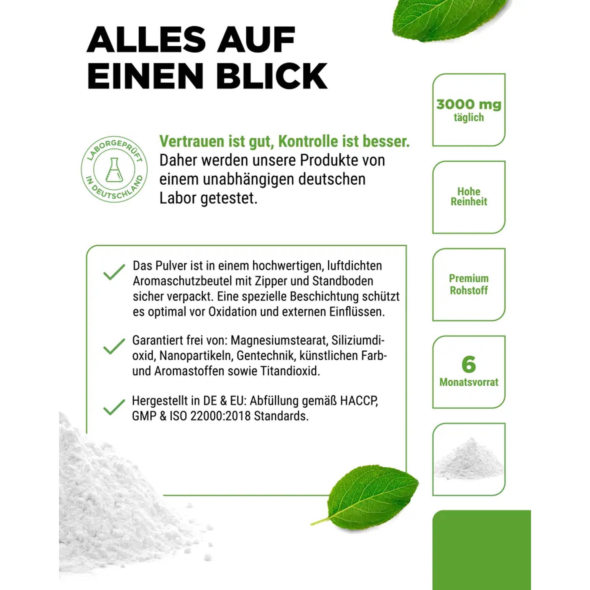 GABA-Pulver (Gamma-Aminobuttersäure) 540 g | 180 Portionen | Vit4ever