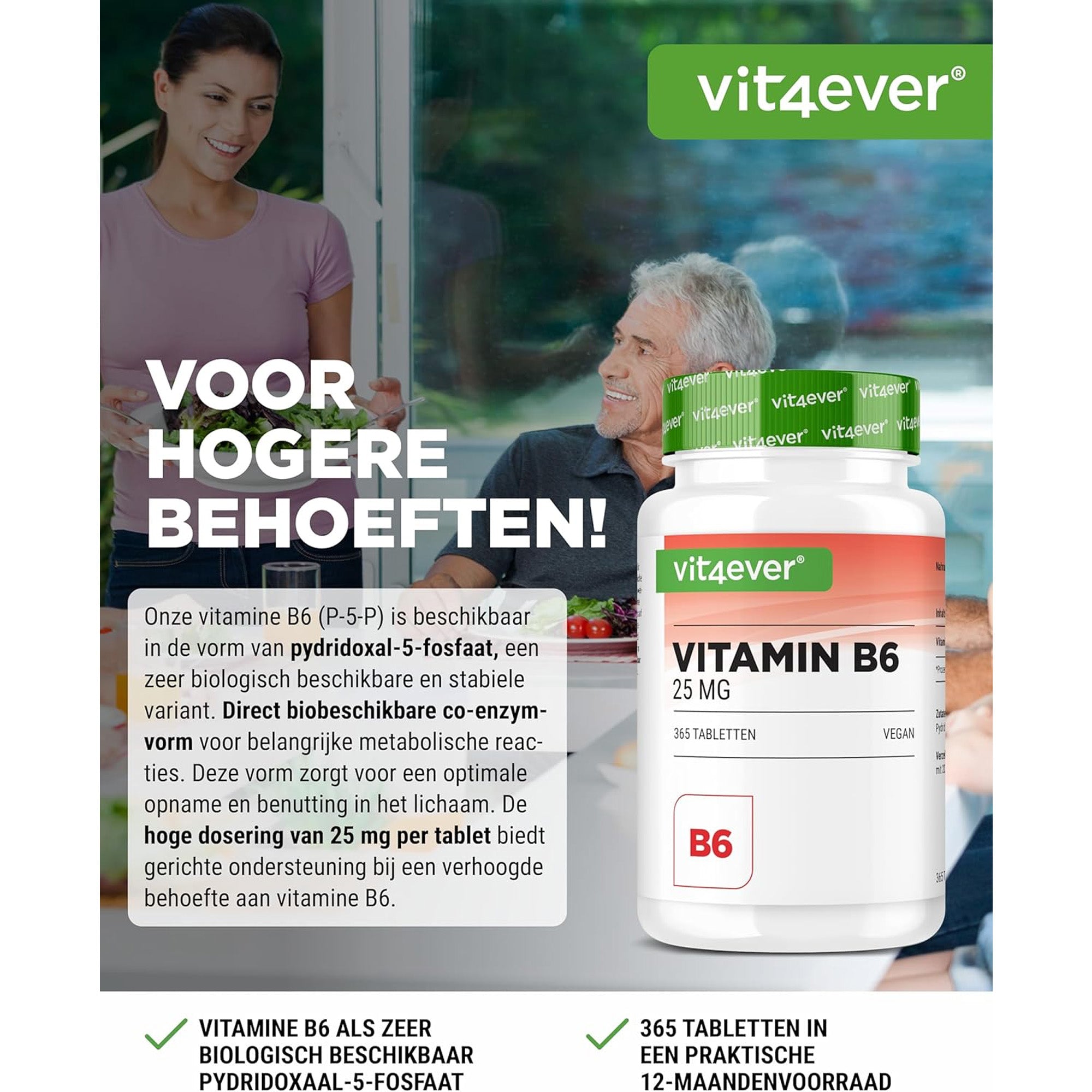 Vitamin B6 25 mg | 365 Tabletten | Vit4ever