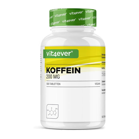 Koffeintabletten 200 mg | 500 Tabletten | Vit4ever