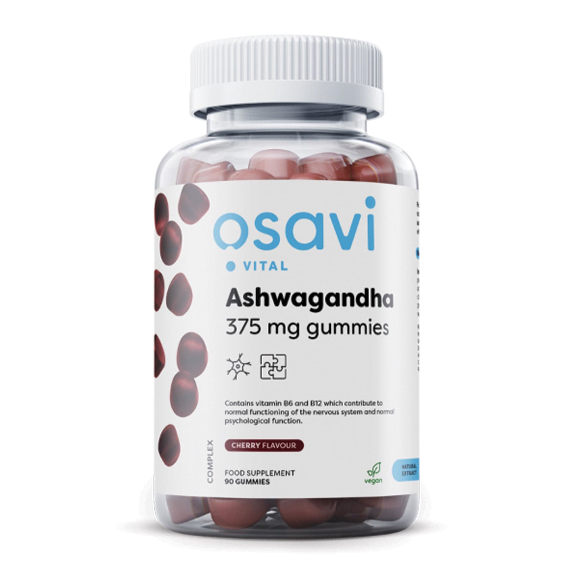 Ashwagandha-Fruchtgummis | Kirschgeschmack | 90 Stück | Osavi
